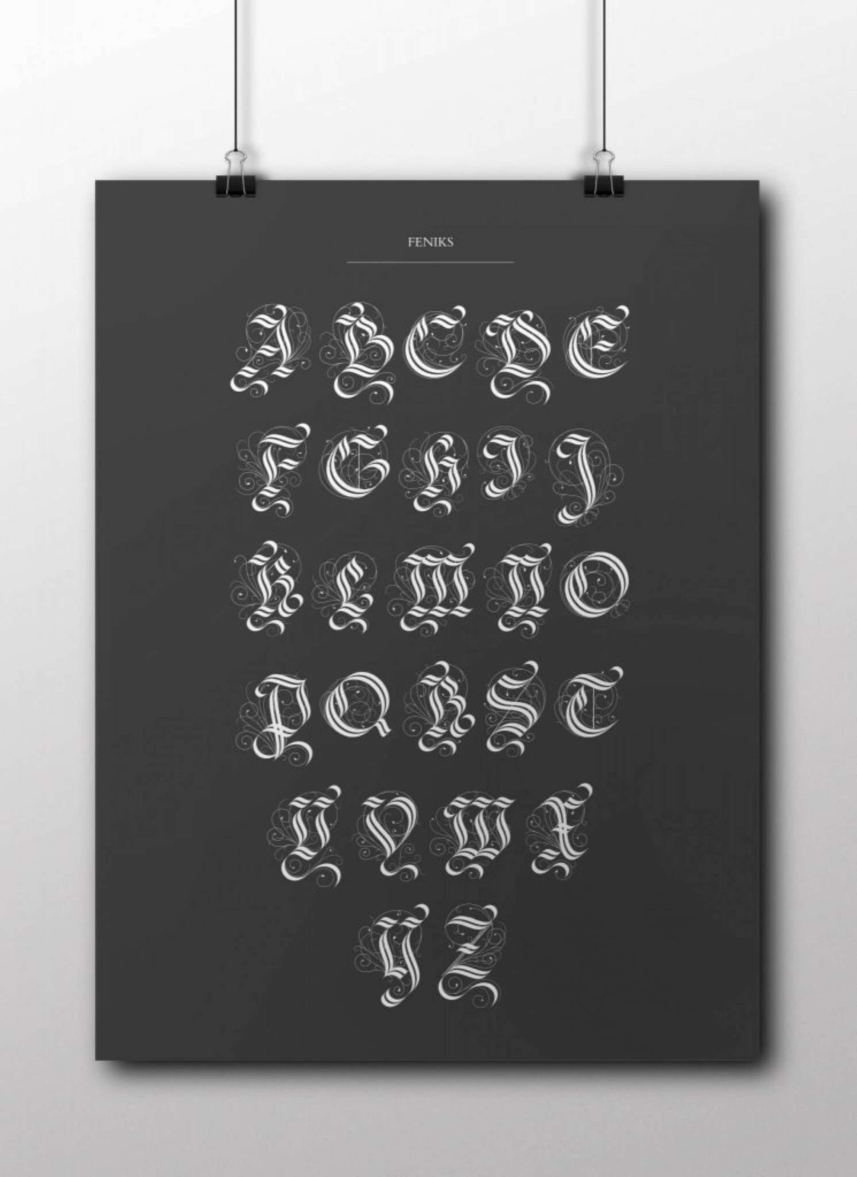 Feniks - typeface design by Aneta Burkiewicz