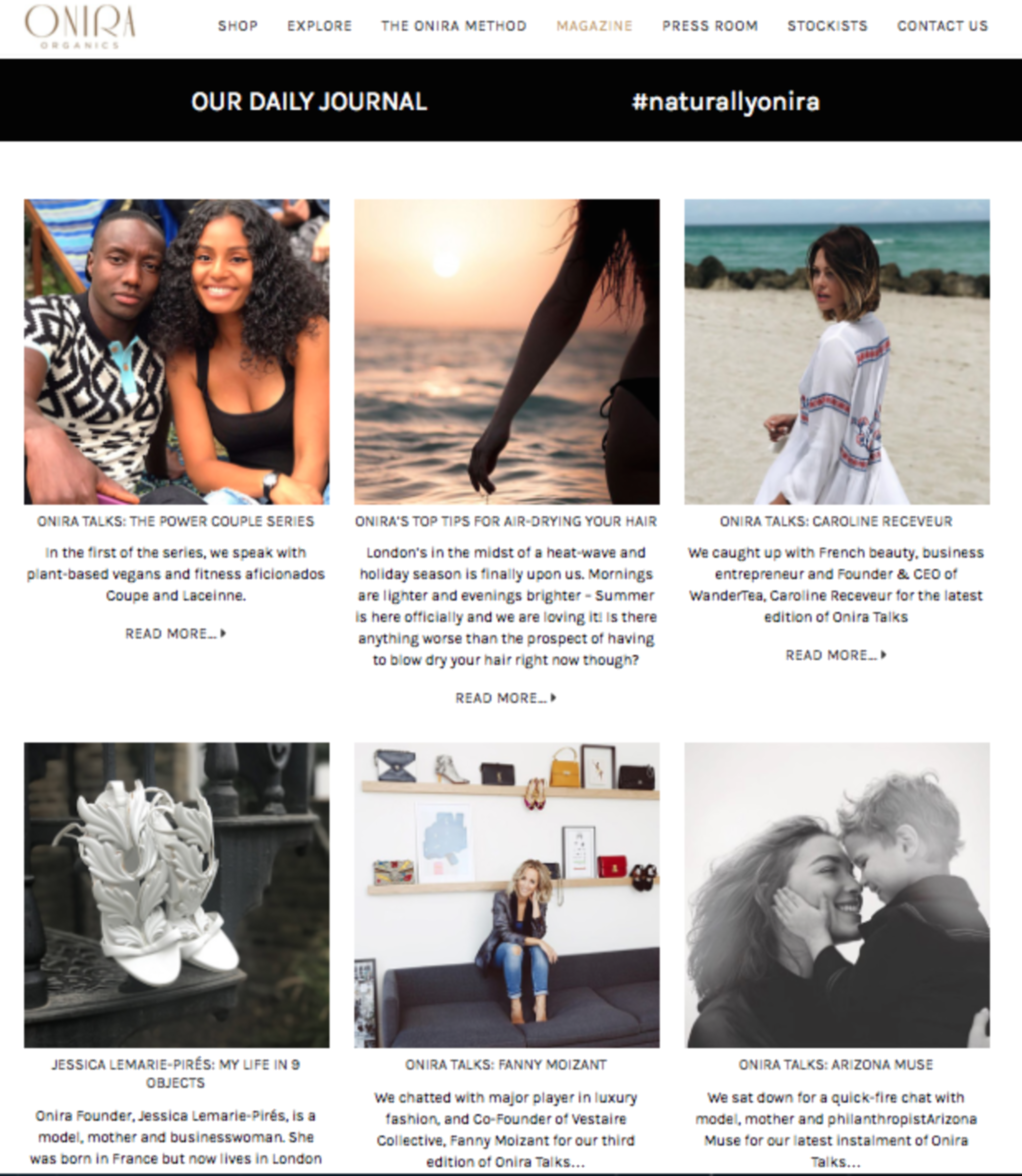 Onira Organics Content Creation by Hannah Robins