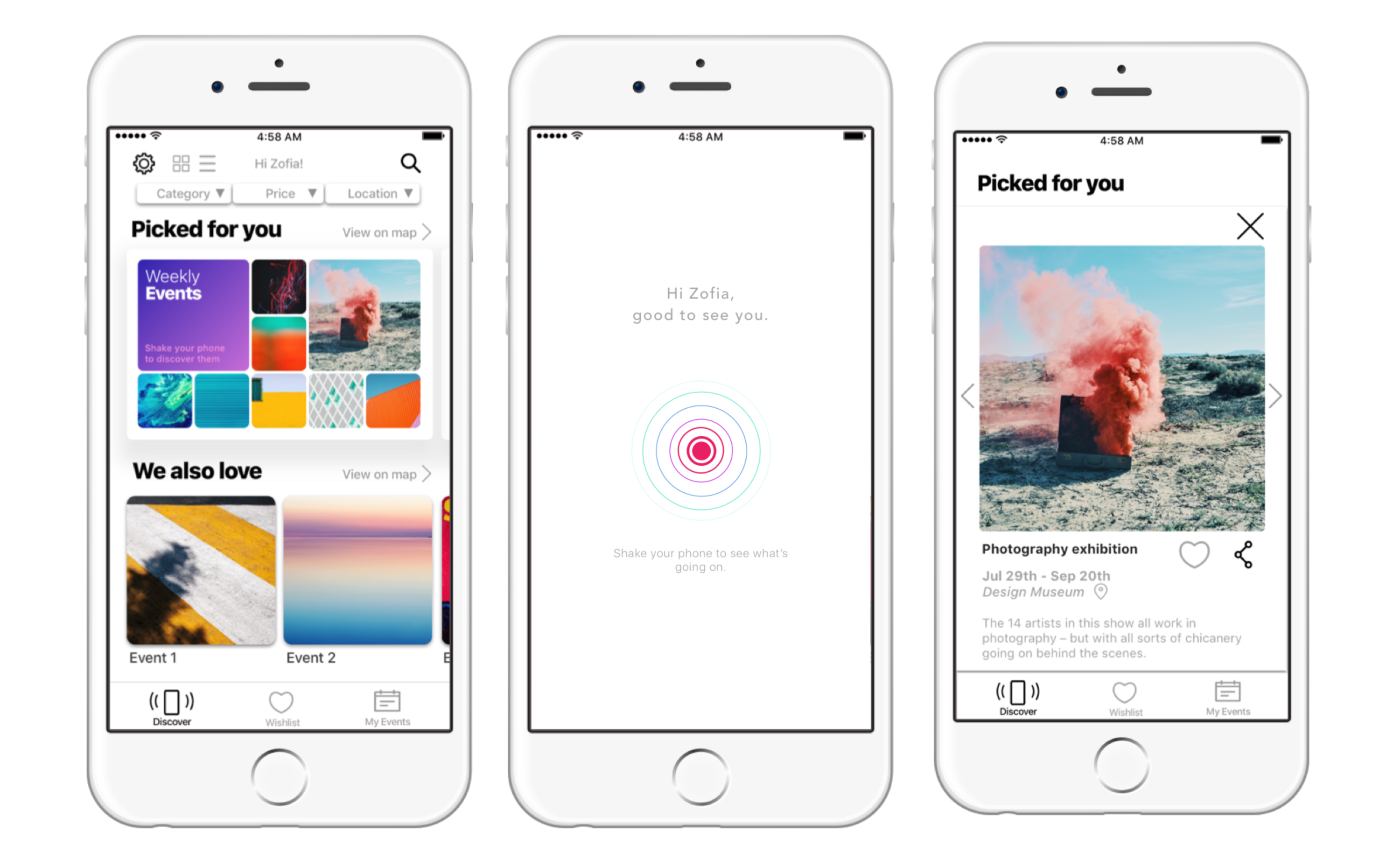 5 days Design Sprint to Create an Event Finder App Helping People to Declutter and Get Inspired. by Estelle Jin