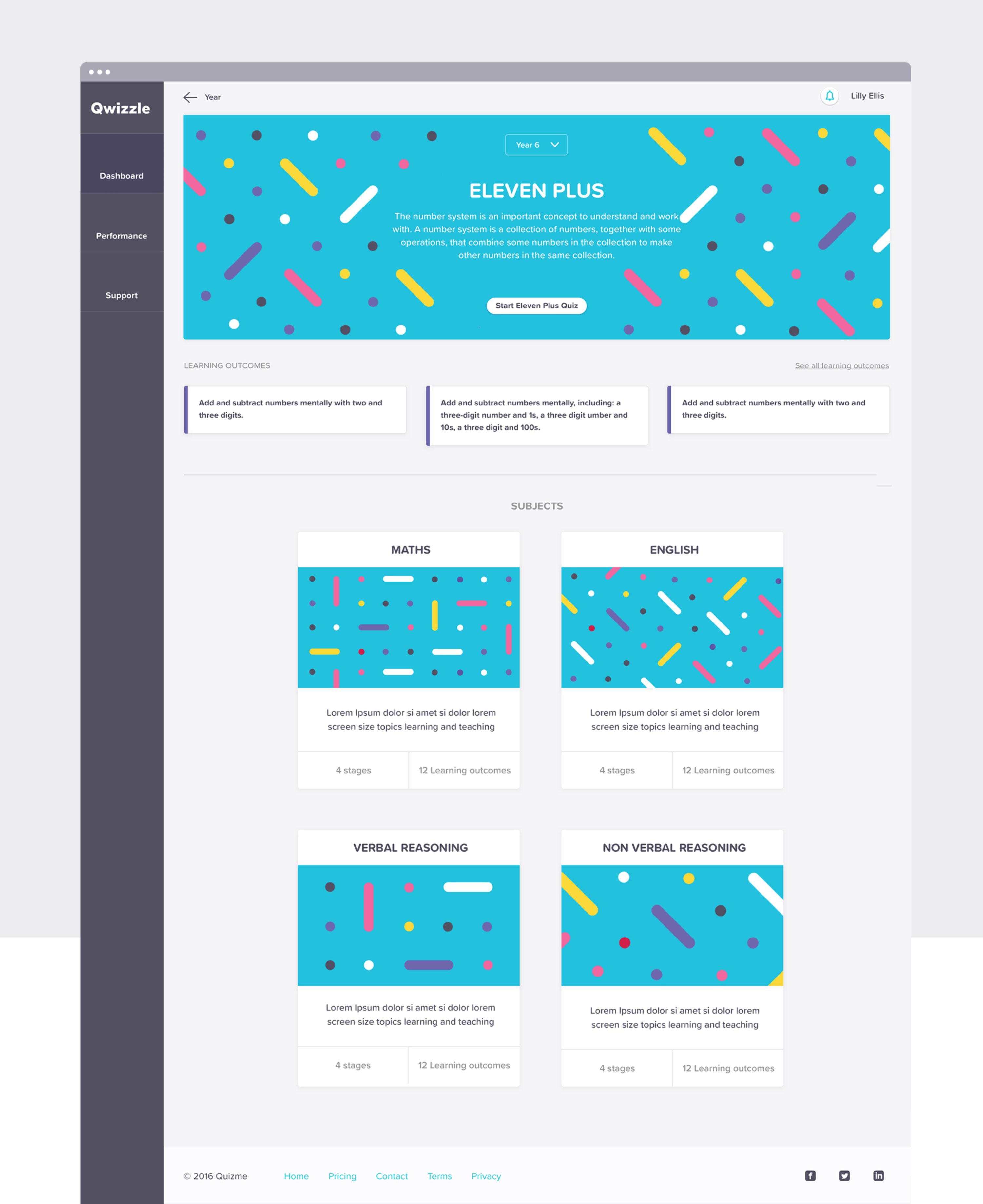 UI/UX Design for an online revision platform by Chris Allwood