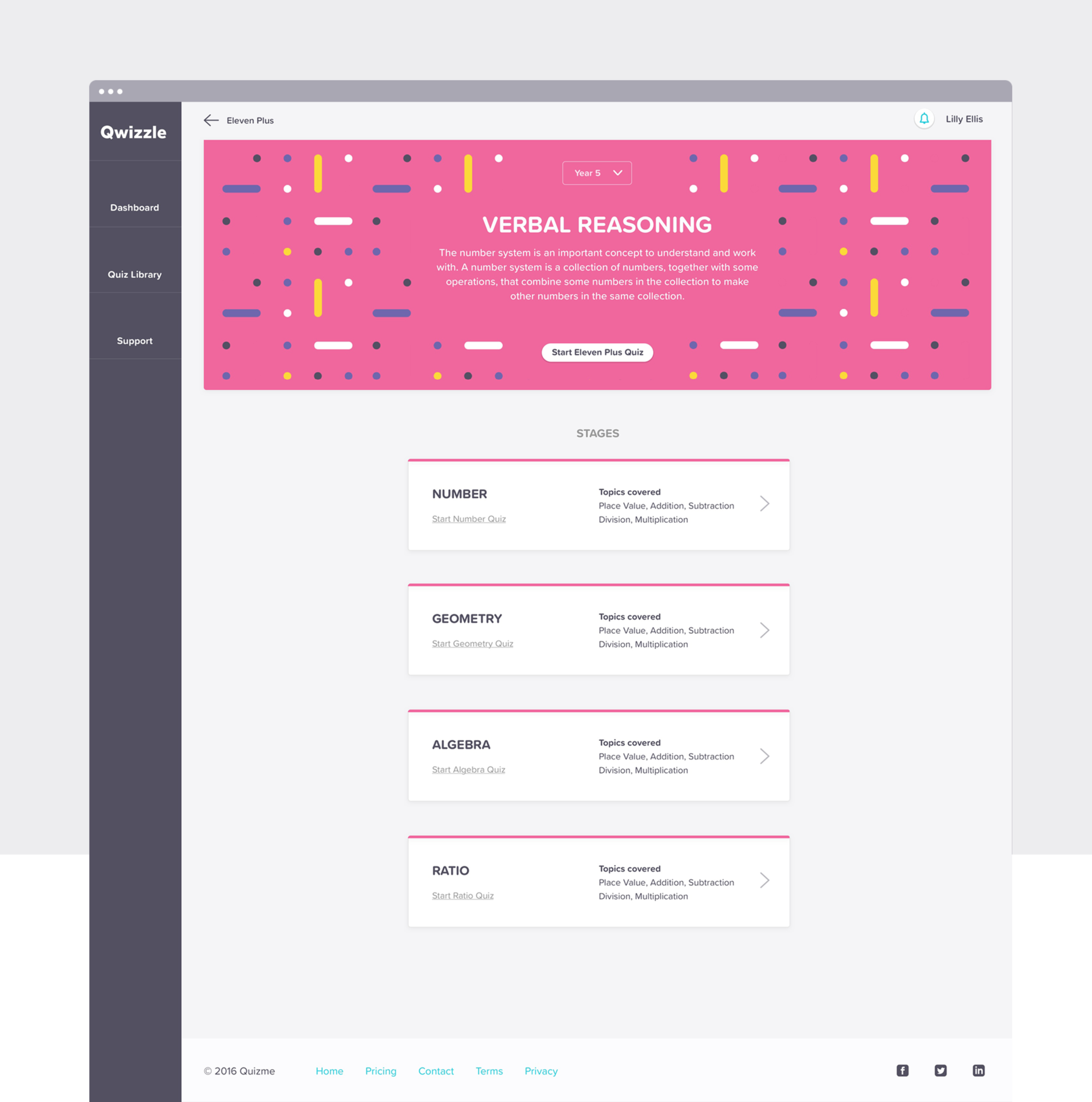 UI/UX Design for an online revision platform by Chris Allwood