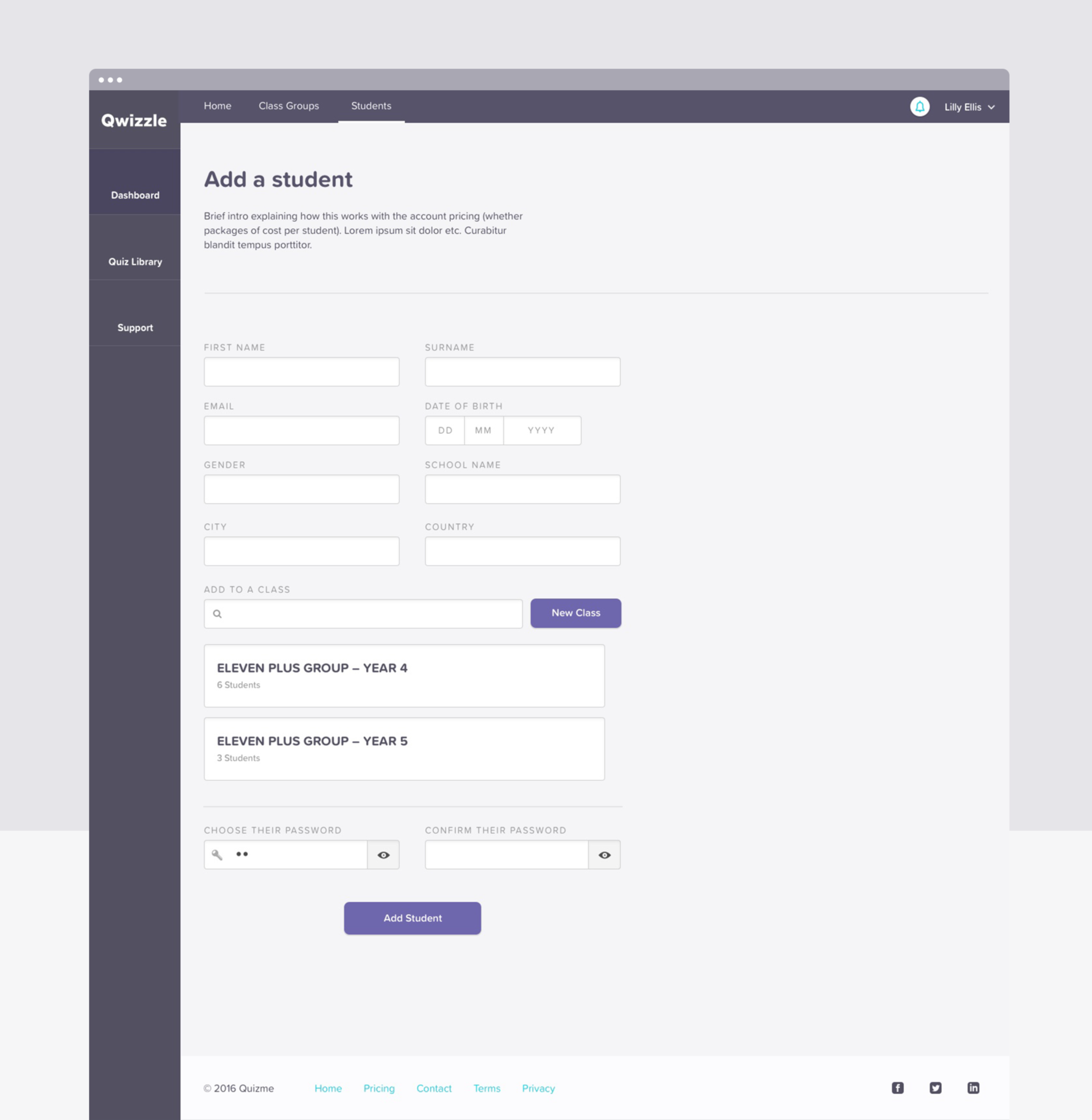 UI/UX Design for an online revision platform by Chris Allwood