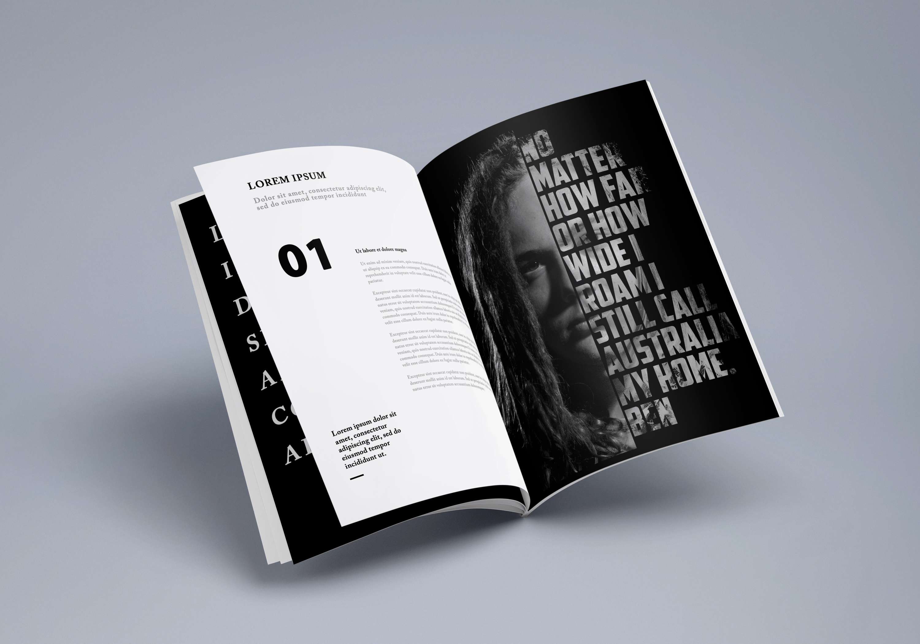 magazine spread mockup the dots