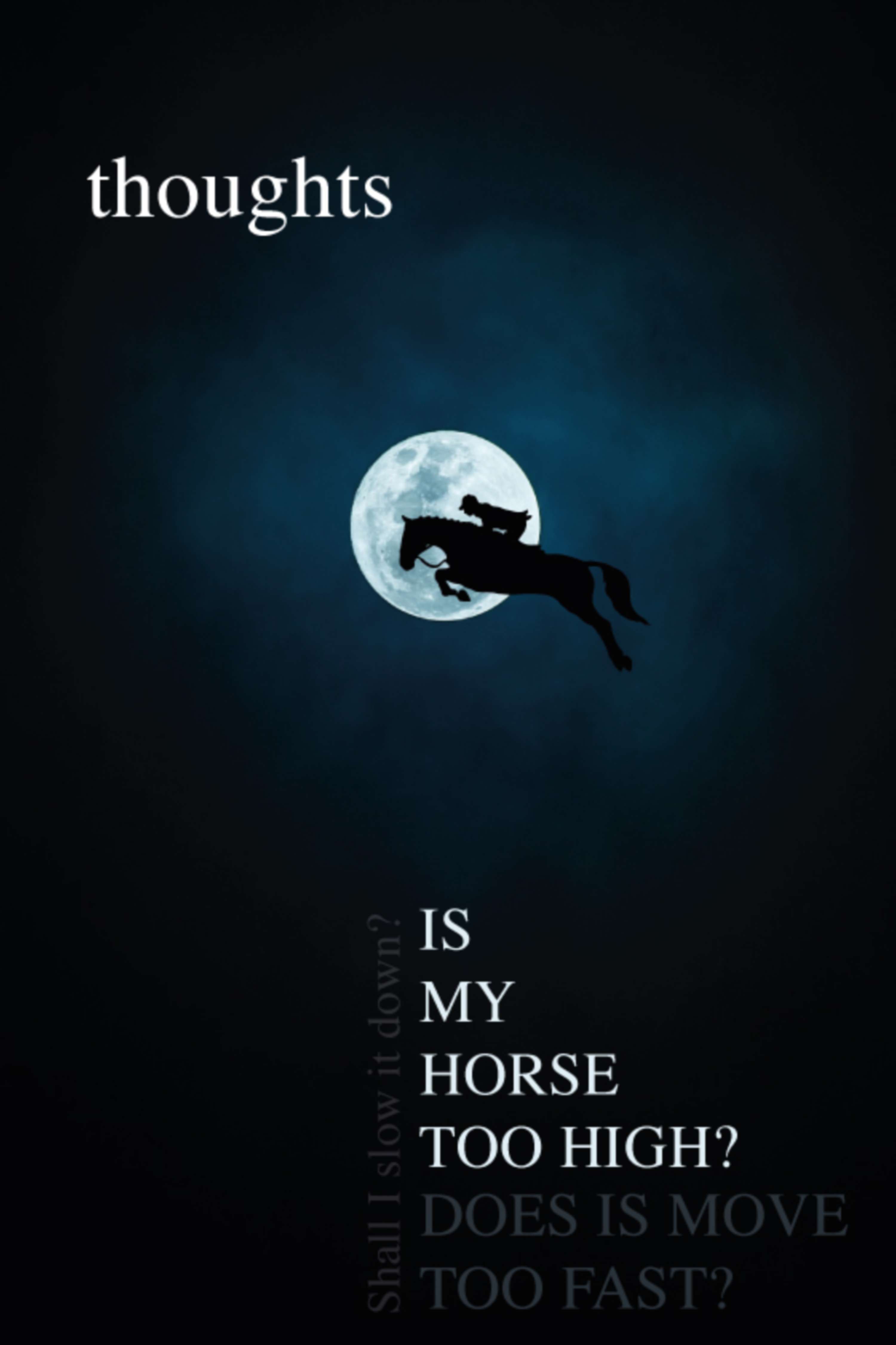 The Cat that Jumped (Mock-up design) , Wealth Has Come (Lettering design) and Thoughts poster (Layout design) by Rose Child