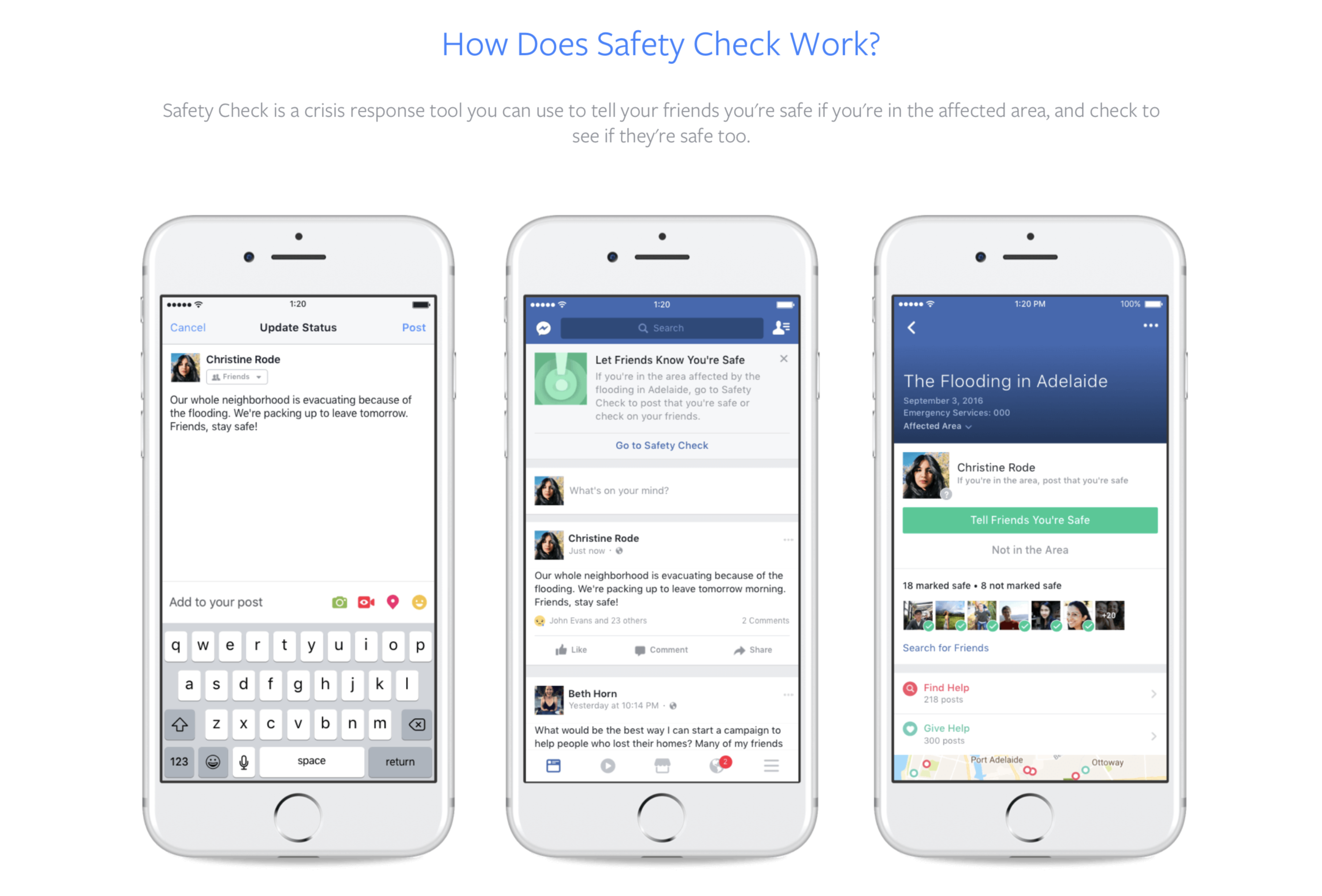 Facebook Safety Check by Carla Echevarria