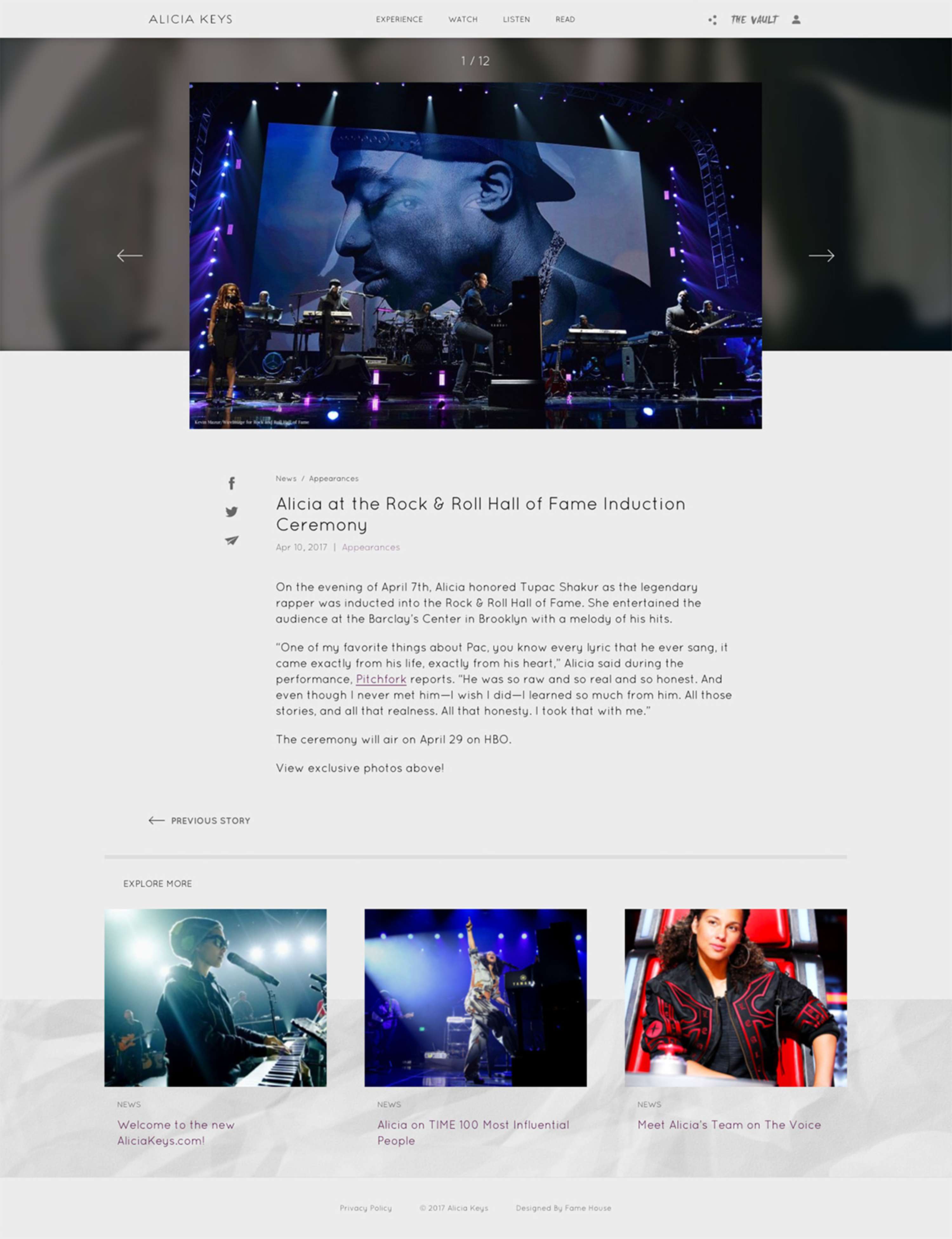 Alicia Keys Website by Matt Lee