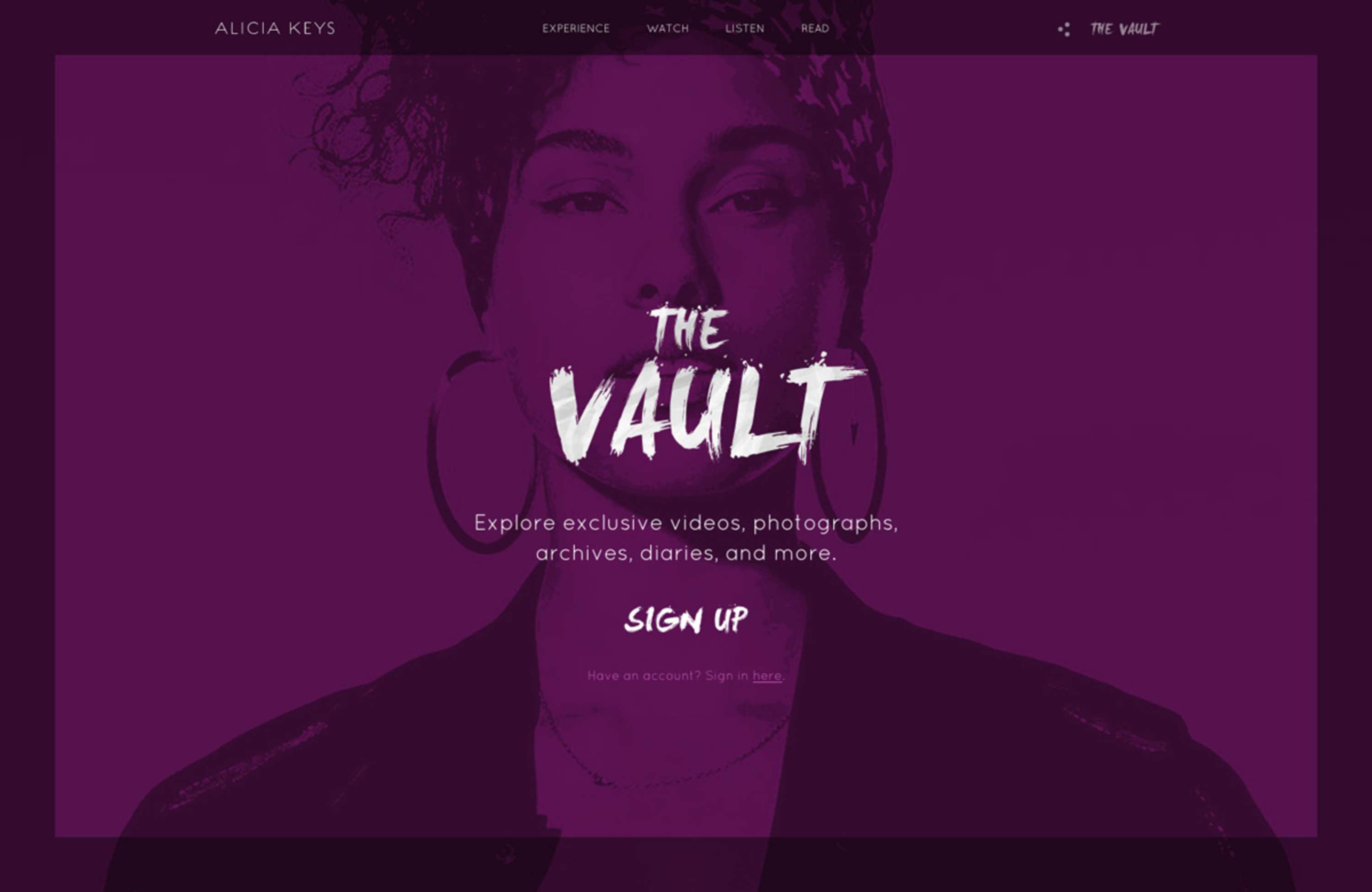 Alicia Keys Website by Matt Lee