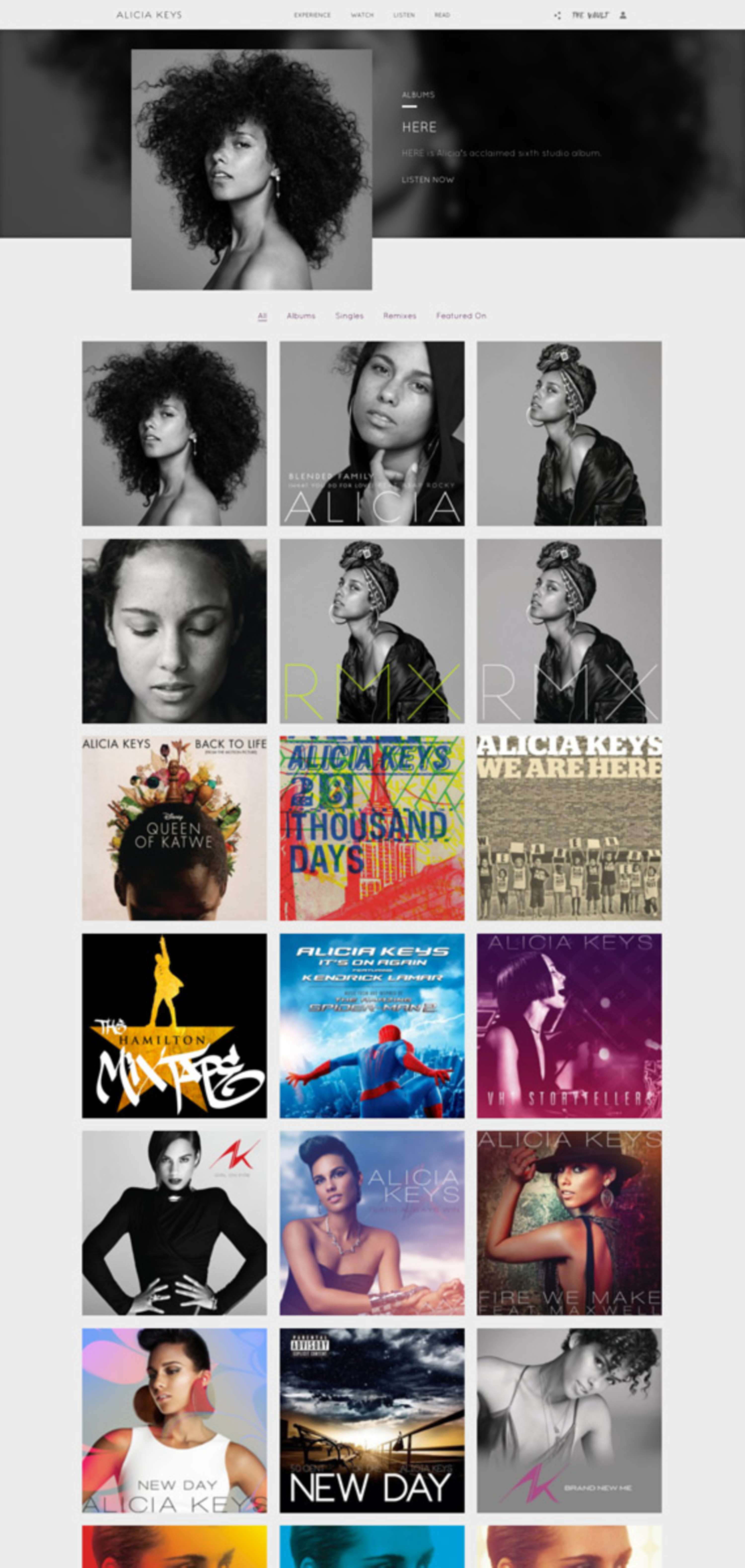 Alicia Keys Website by Matt Lee