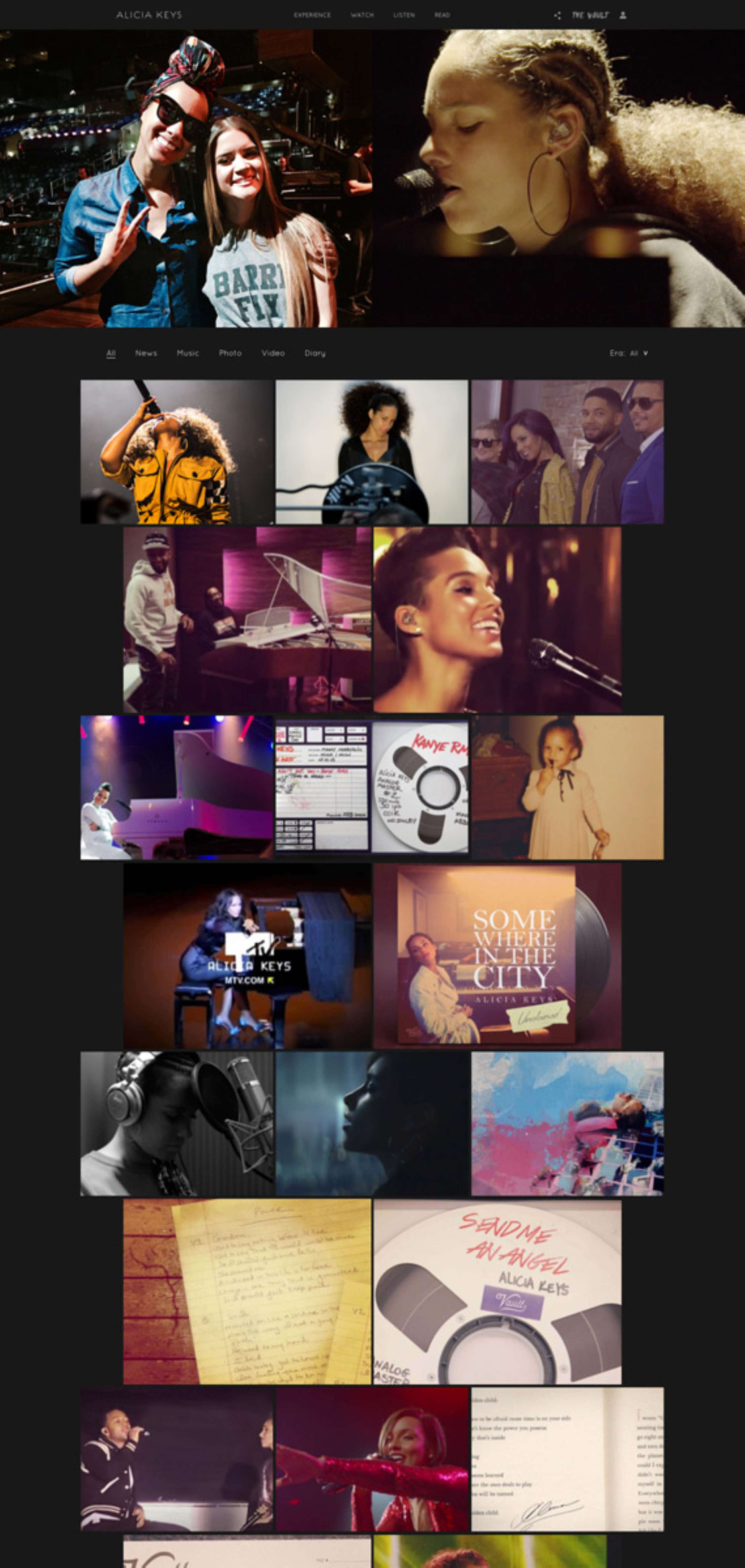 Alicia Keys Website by Matt Lee