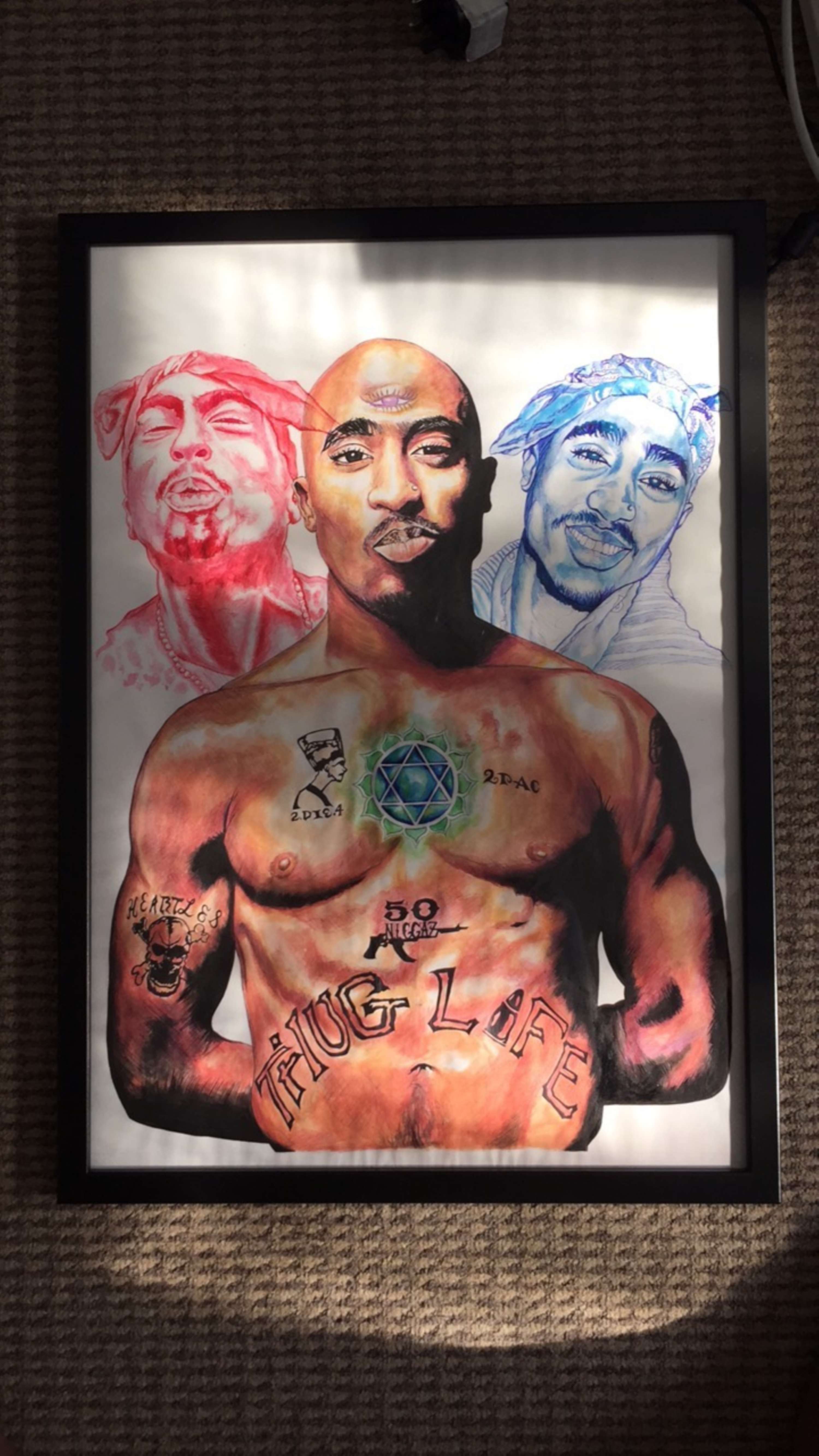 BUZZFEED Featured Tupac Painting (With Projection Mapping) by Cain McCallam