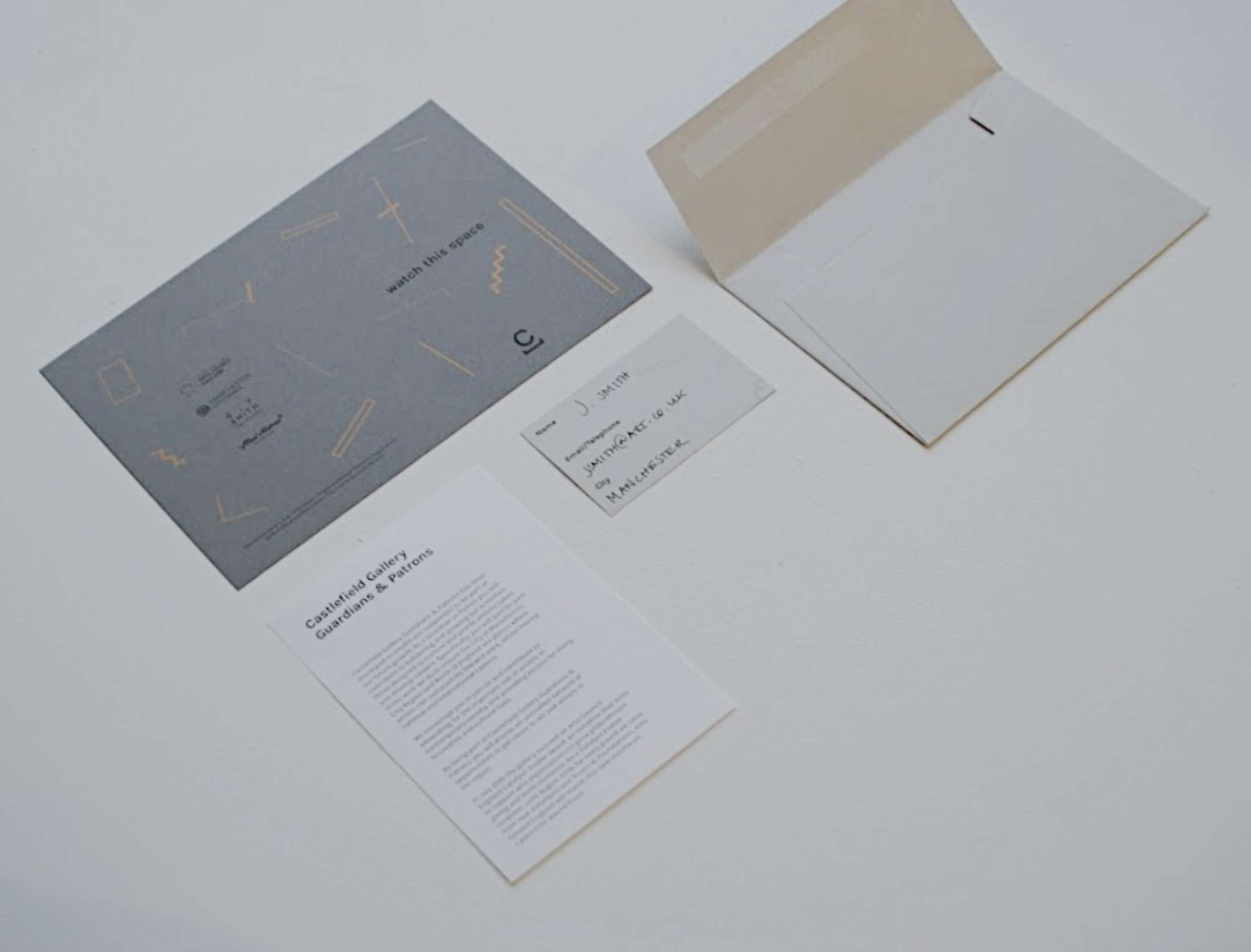 Castlefield Gallery: Patrons & Guardians Scheme Invitations by Xavier Caballé Fosch