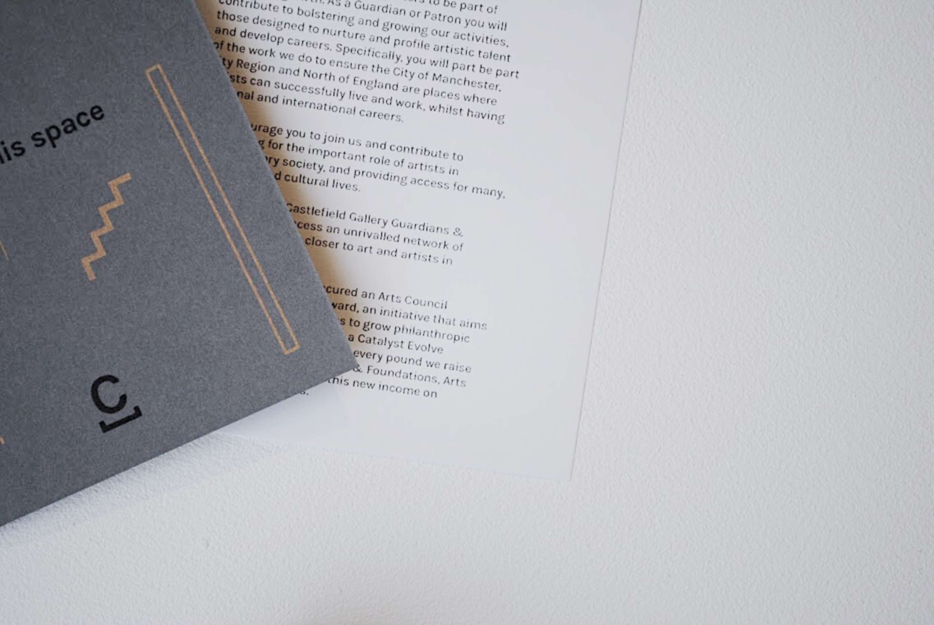 Castlefield Gallery: Patrons & Guardians Scheme Invitations by Xavier Caballé Fosch