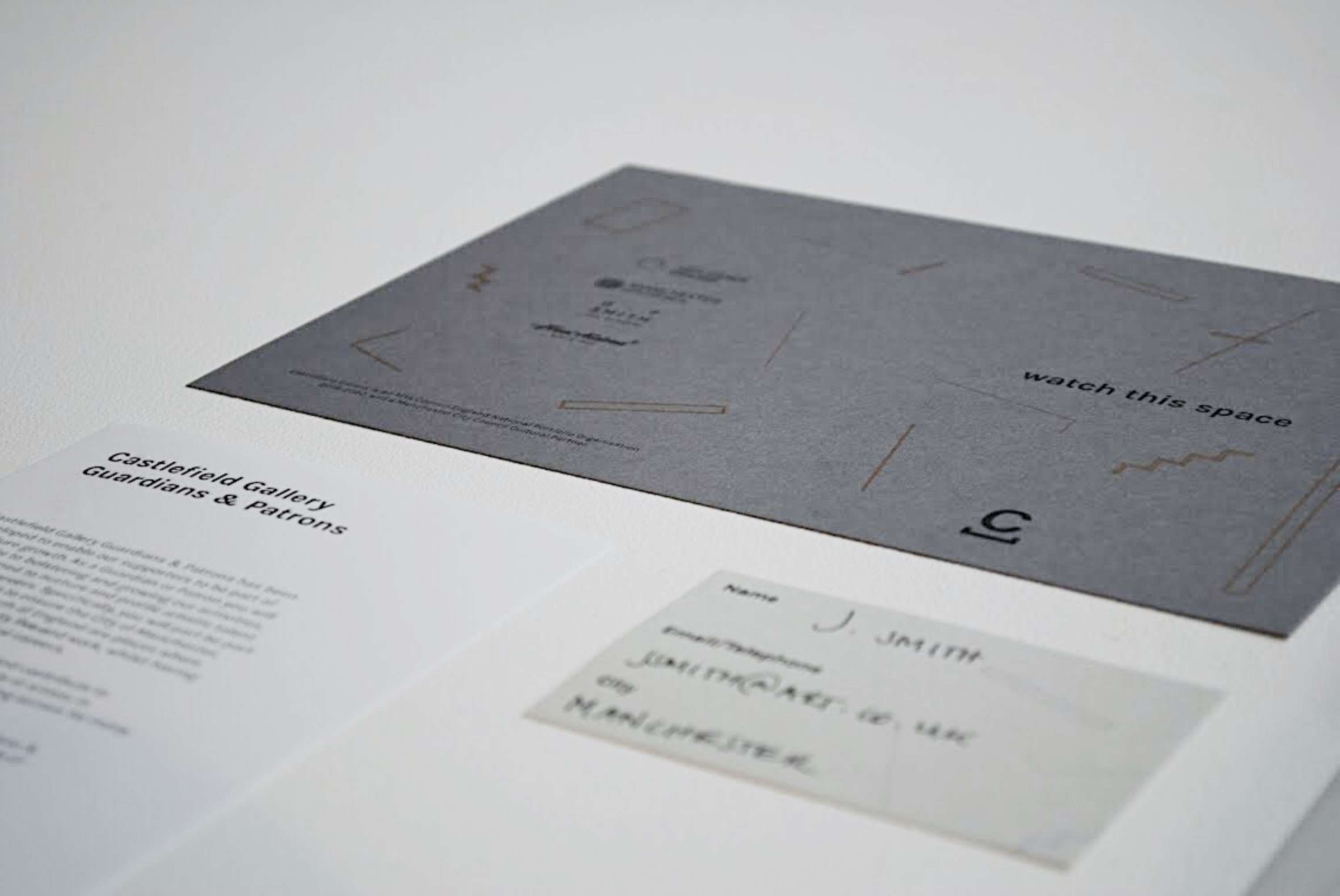 Castlefield Gallery: Patrons & Guardians Scheme Invitations by Xavier Caballé Fosch