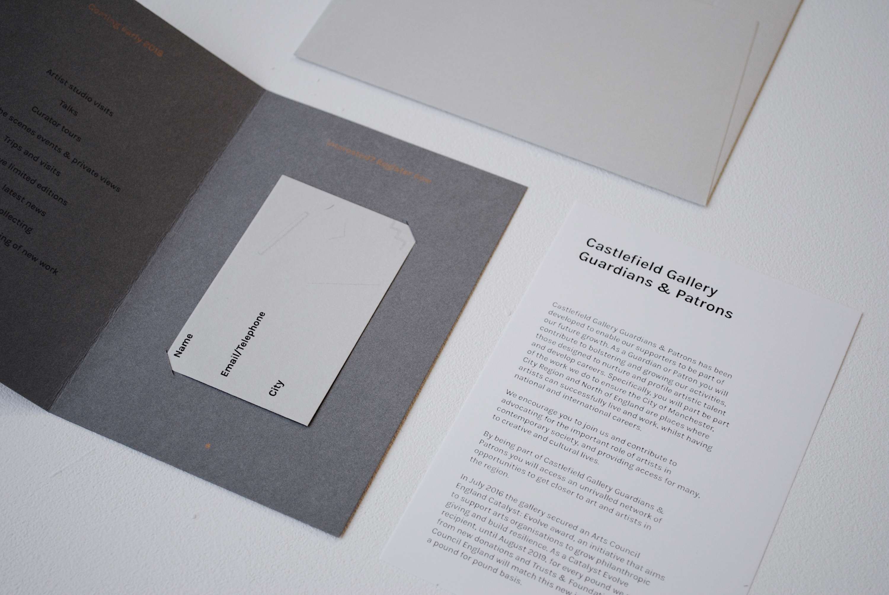 Castlefield Gallery: Patrons & Guardians Scheme Invitations by Xavier Caballé Fosch
