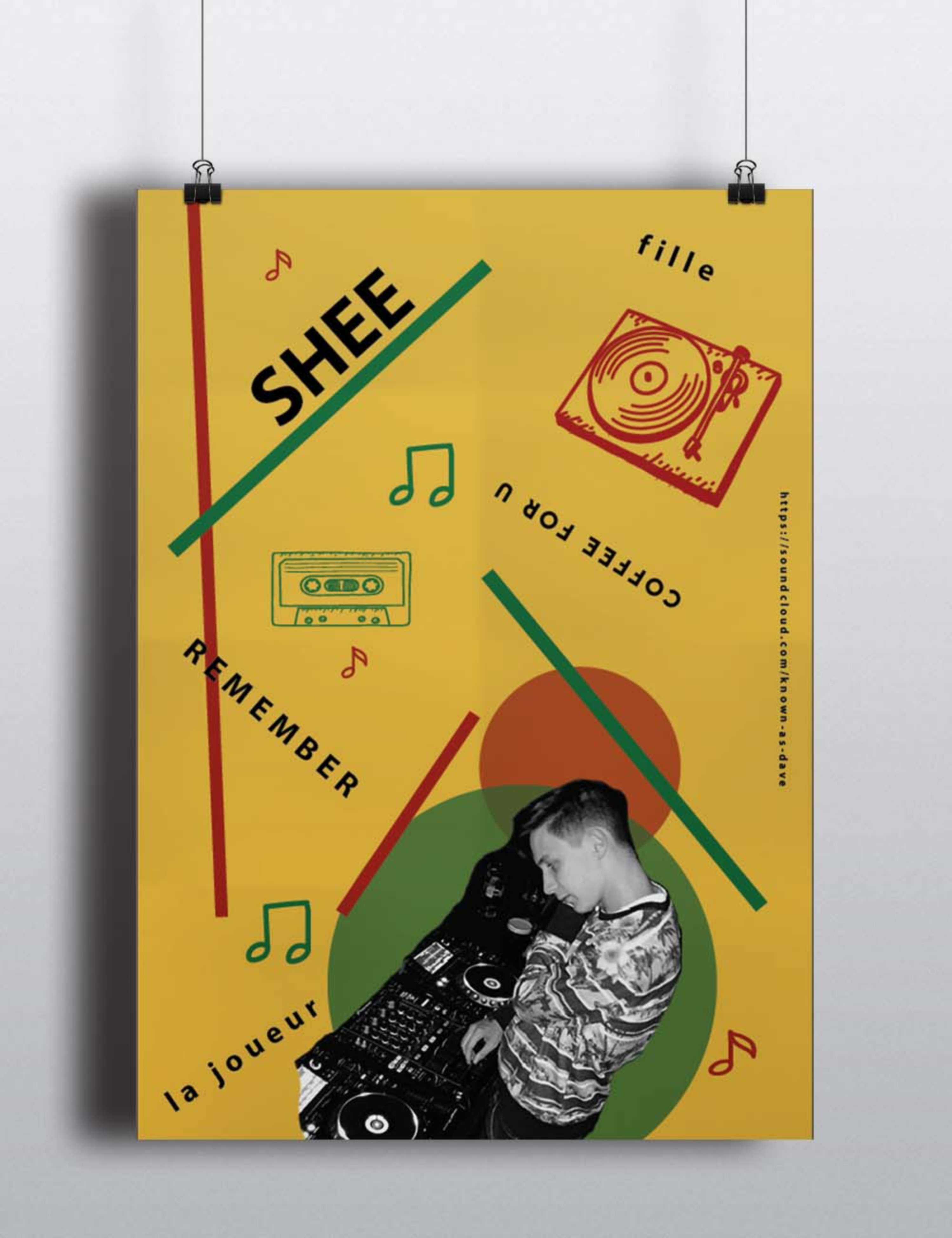 Shee  Poster Design - DJ & Producer by Christine McMahon