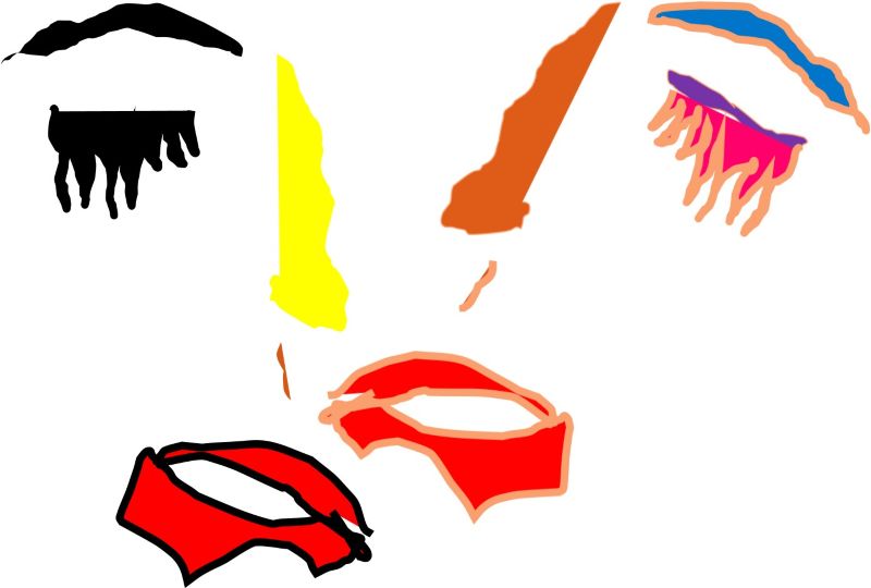 Making faces: colour and structure by Dorle Appiah