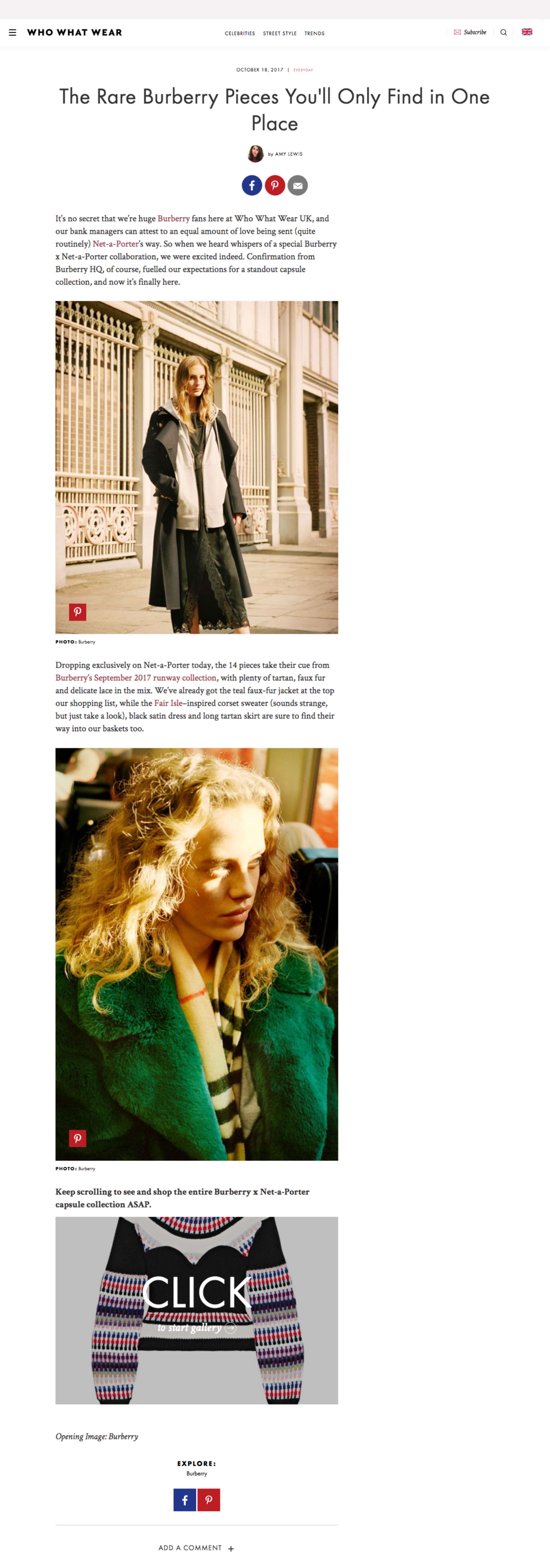 Burberry at Net-A-Porter for Who What Wear by Amy Lewis