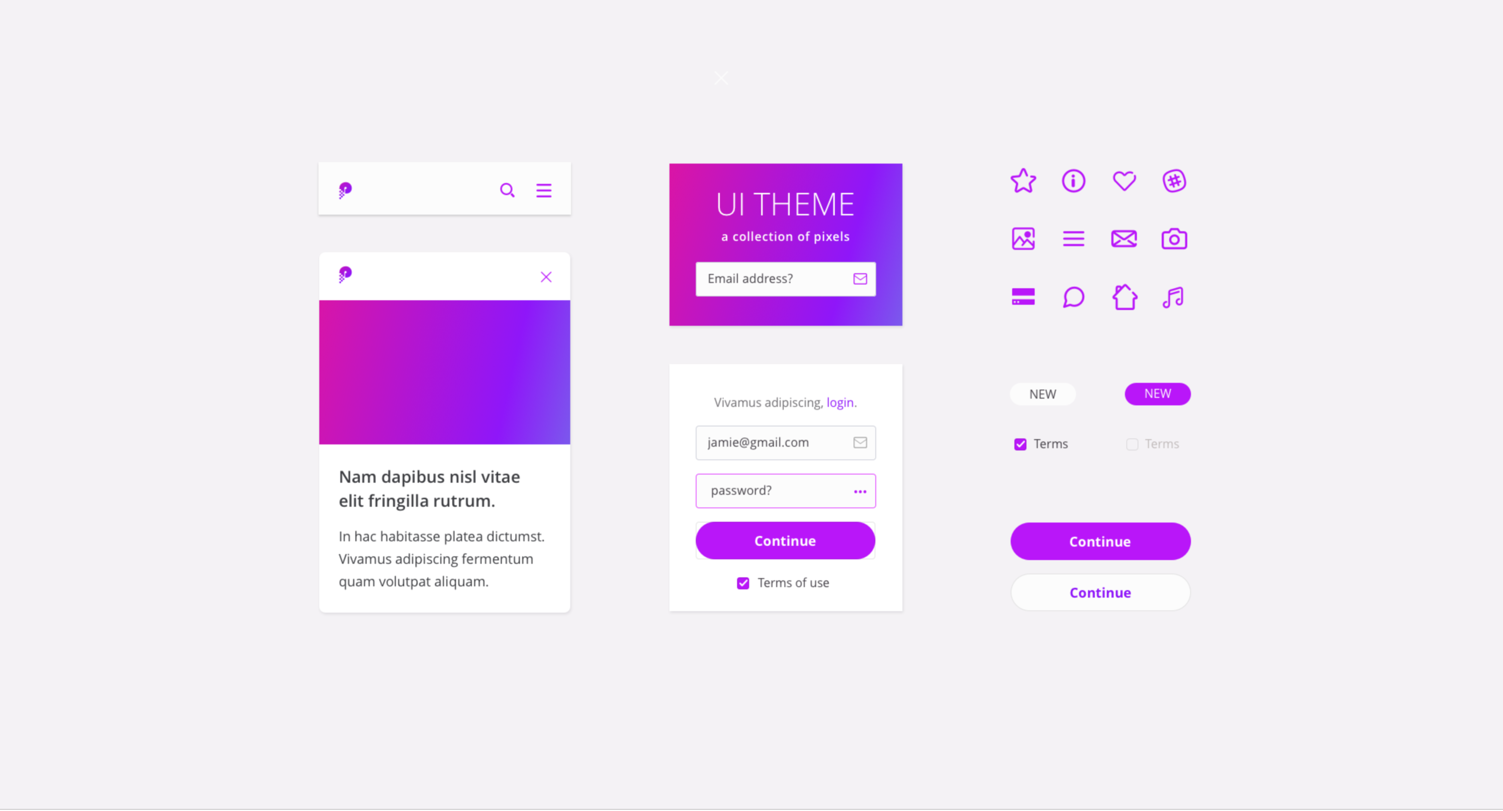 Sketch Theme UI Templates by Nadia Kellas