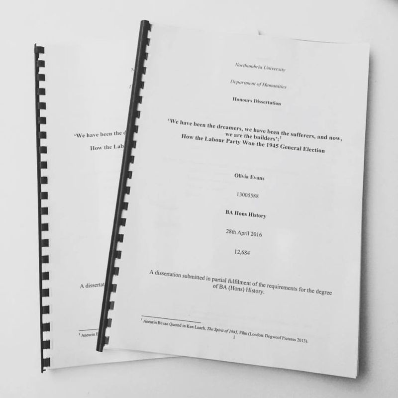 Dissertation on 'How the Labour Party won the 1945 Election' by Olivia Evans