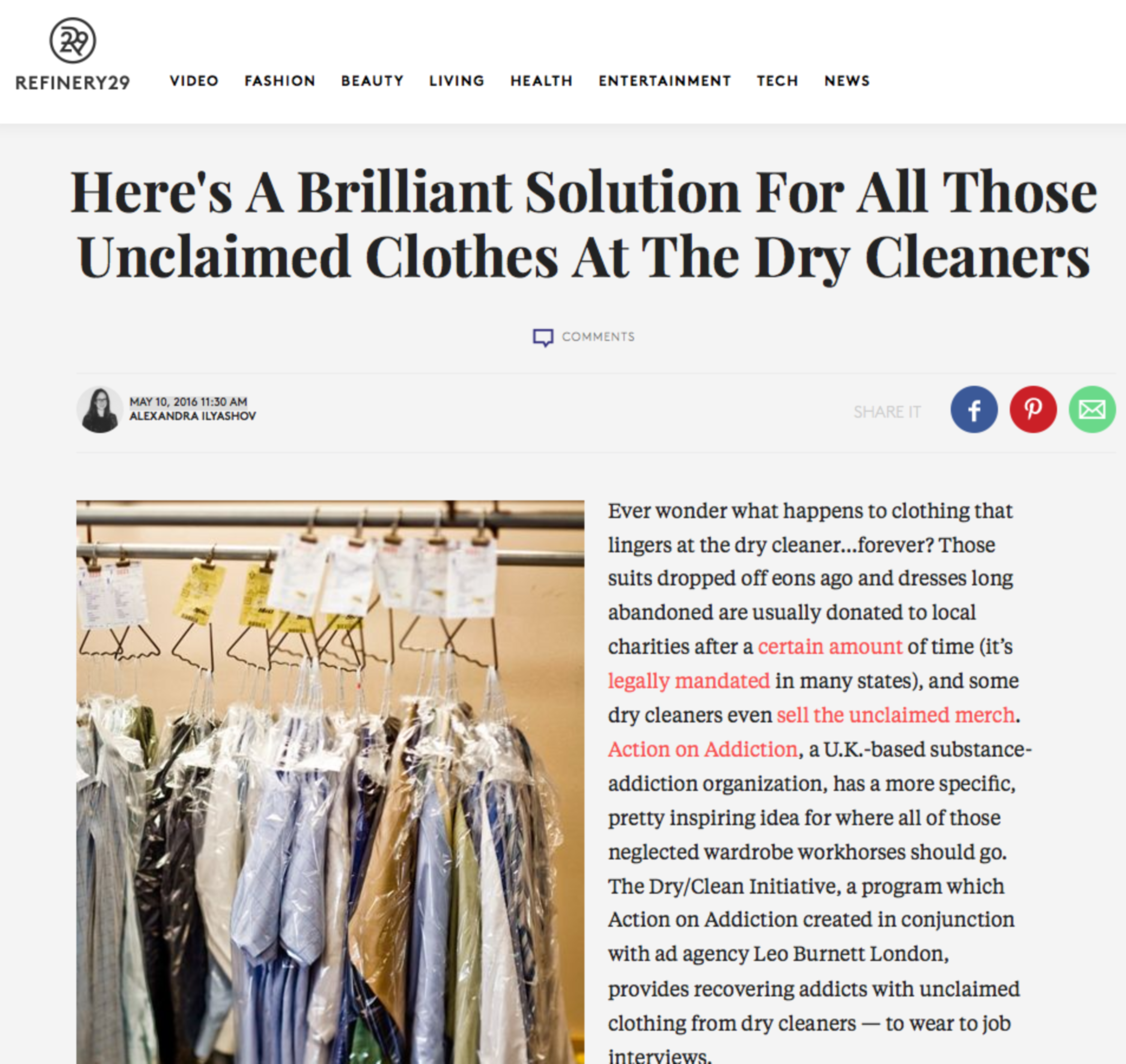 the dry/clean intiative by Laura Clark