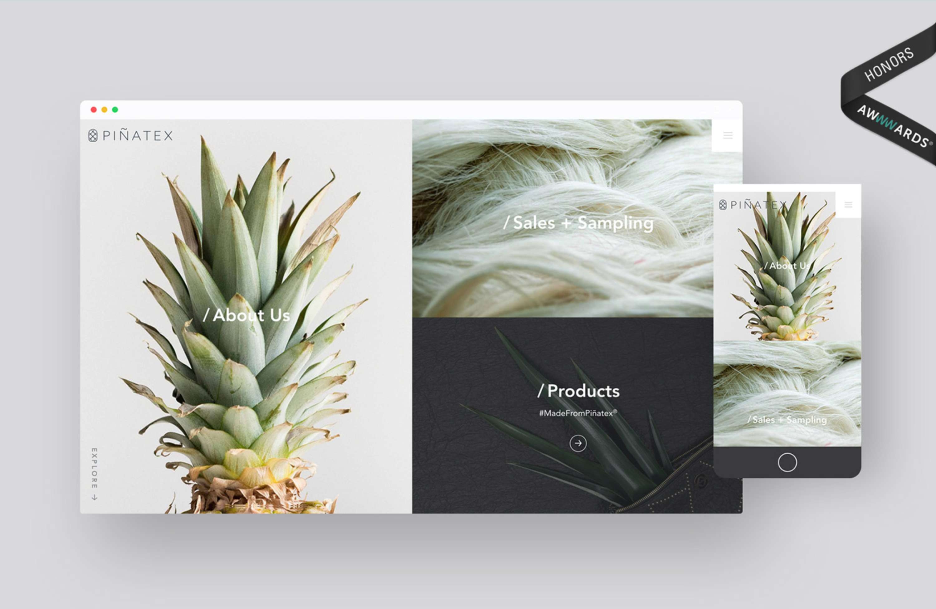 Piñatex website by Ben Jory