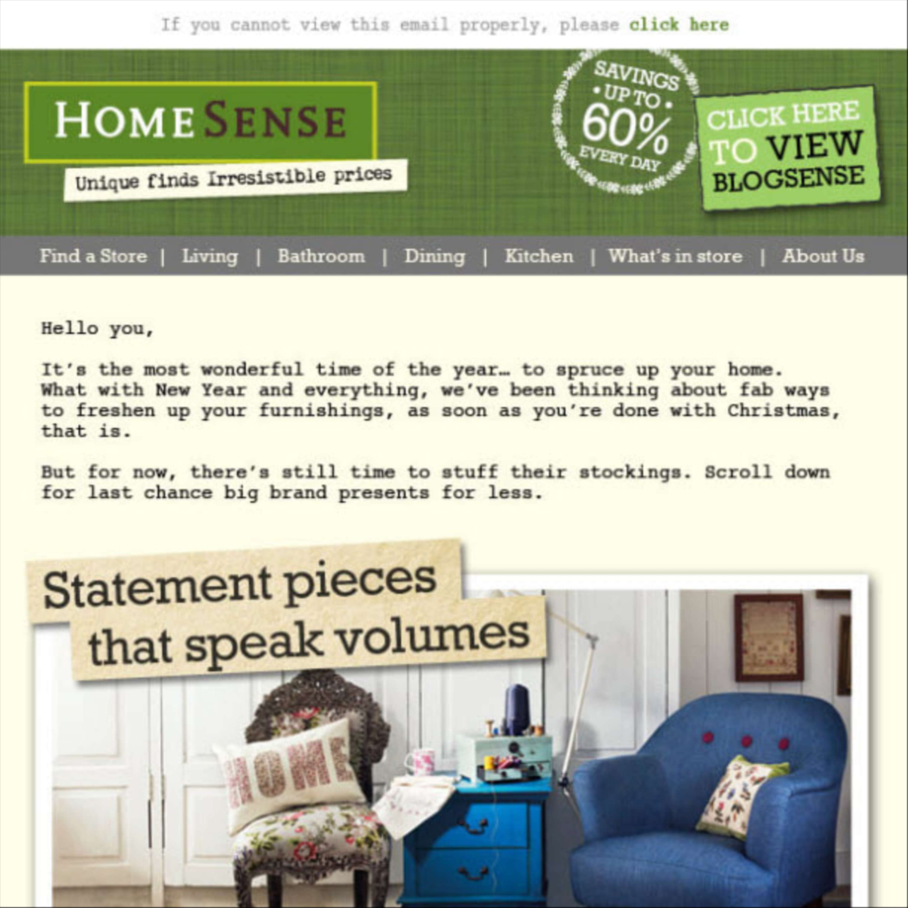 HomeSense - emails, print and website by Katie Gibson