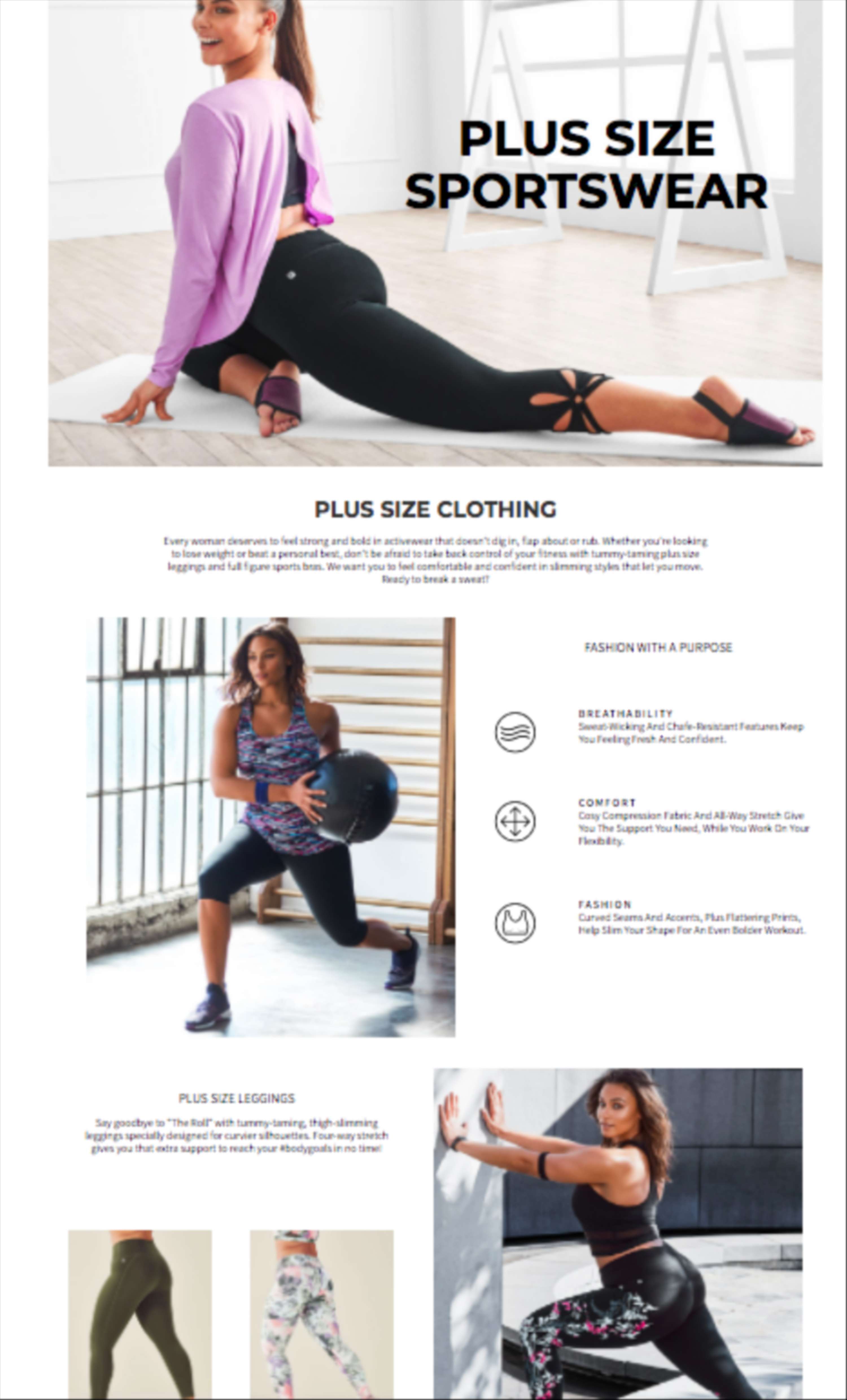 Fabletics content hub and category page design by Verena Brune