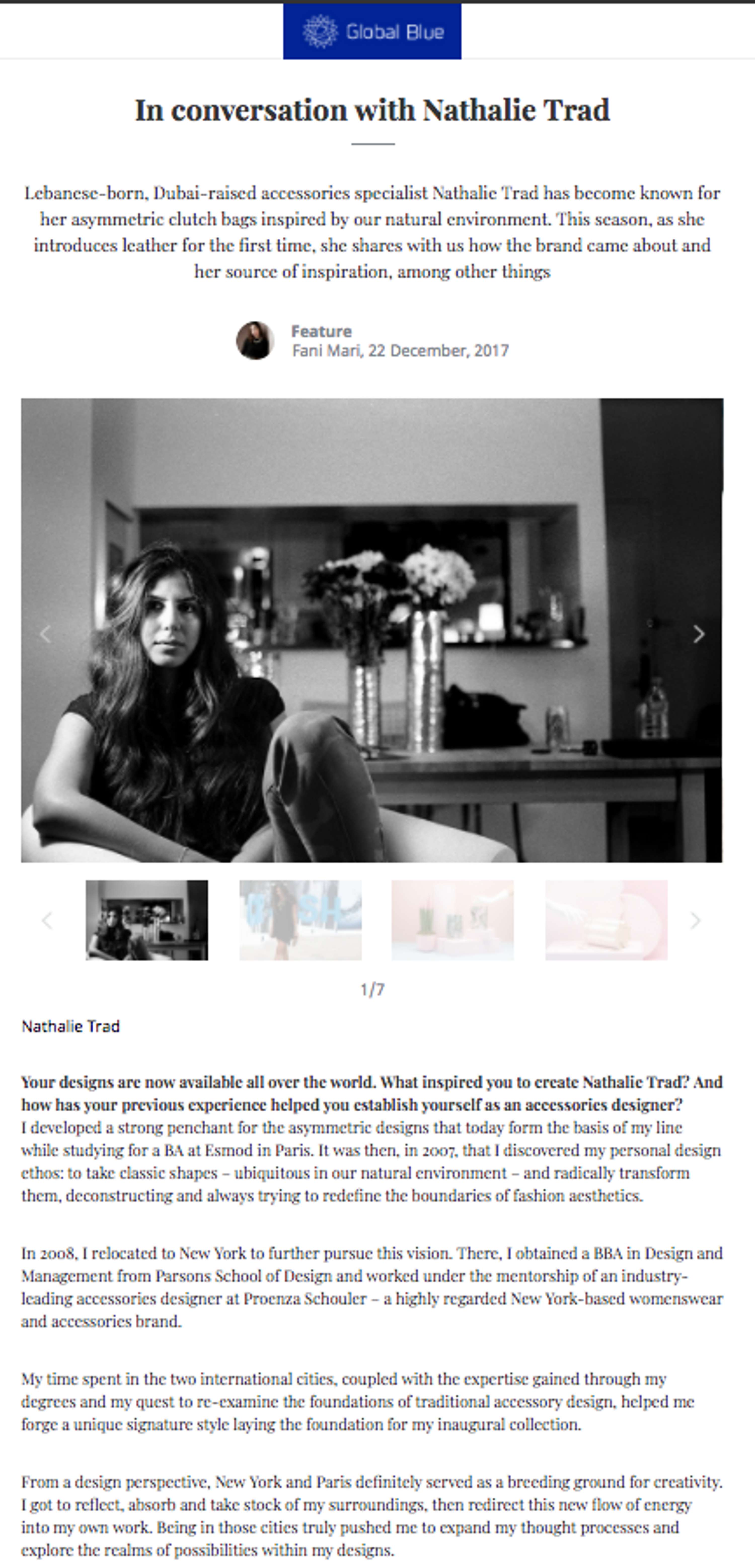 Interview with Nathalie Trad by Fani Mari