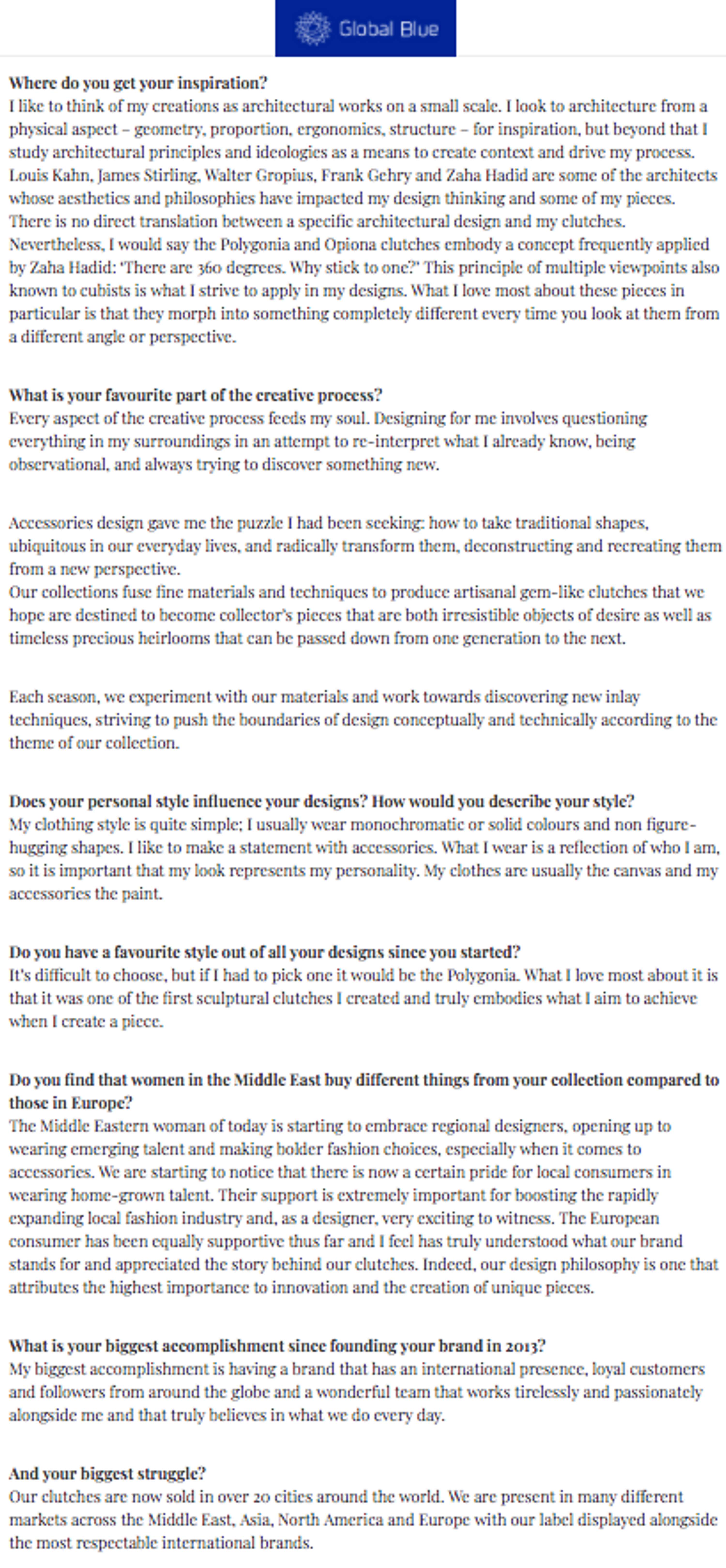 Interview with Nathalie Trad by Fani Mari