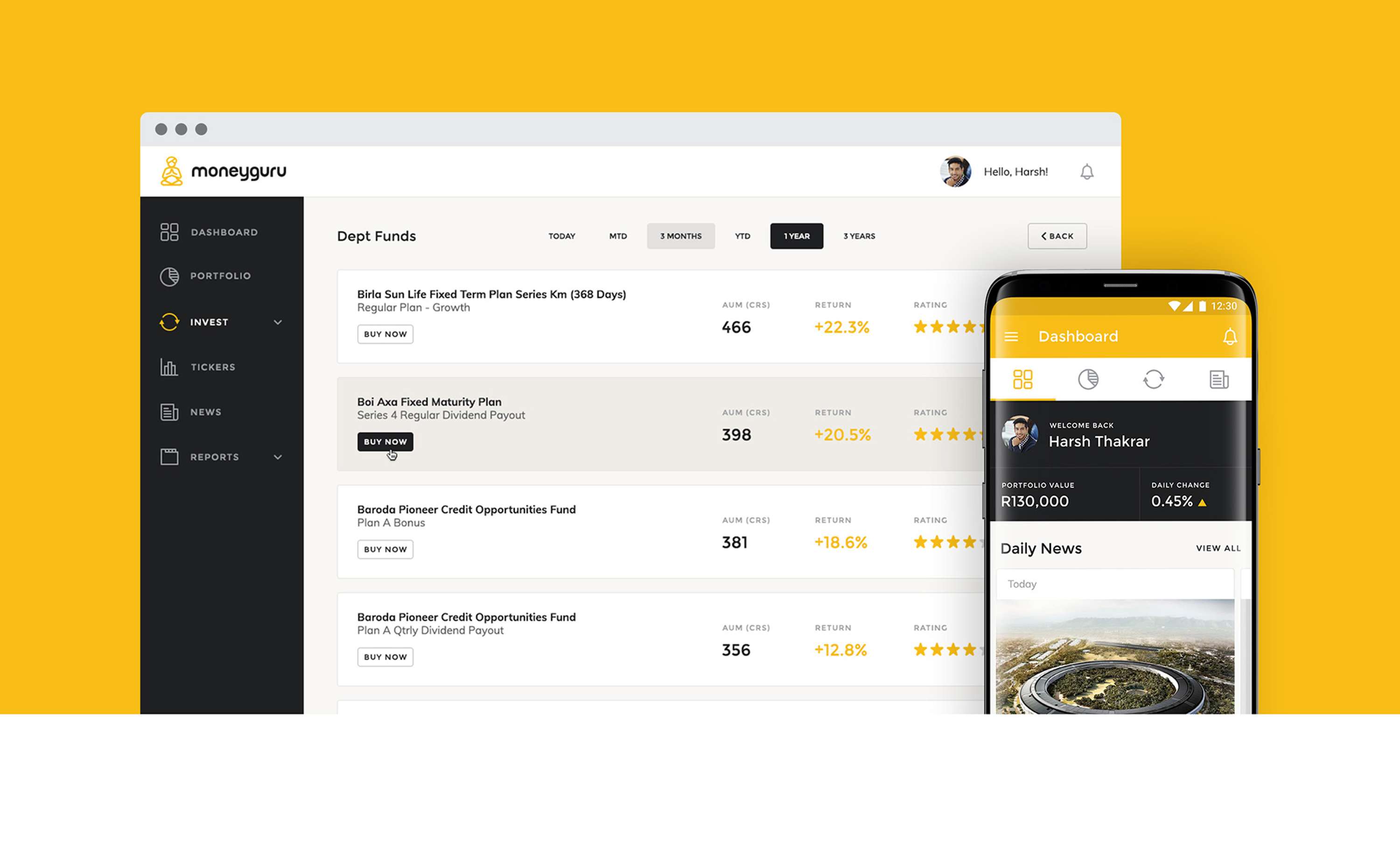 Moneyguru UI/UX, Web Design, Motion Design, Animation by The House
