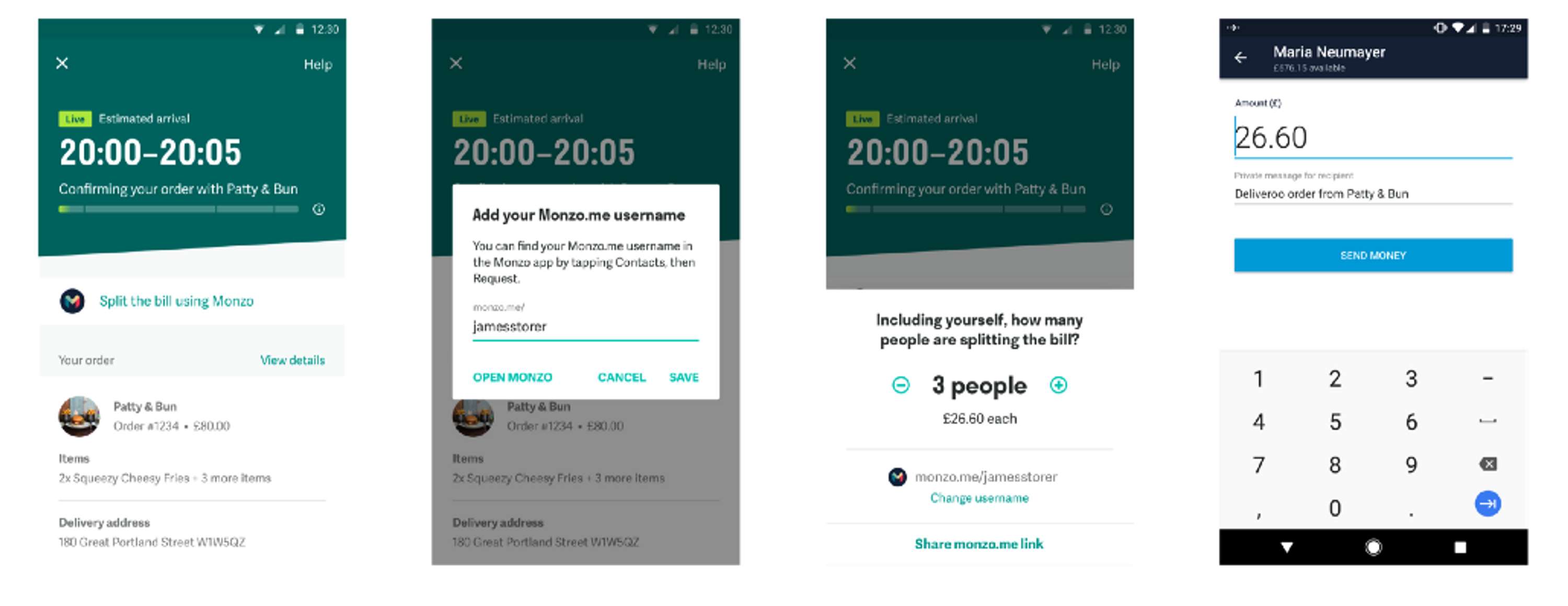 Split the bill with Deliveroo and Monzo by Deliveroo