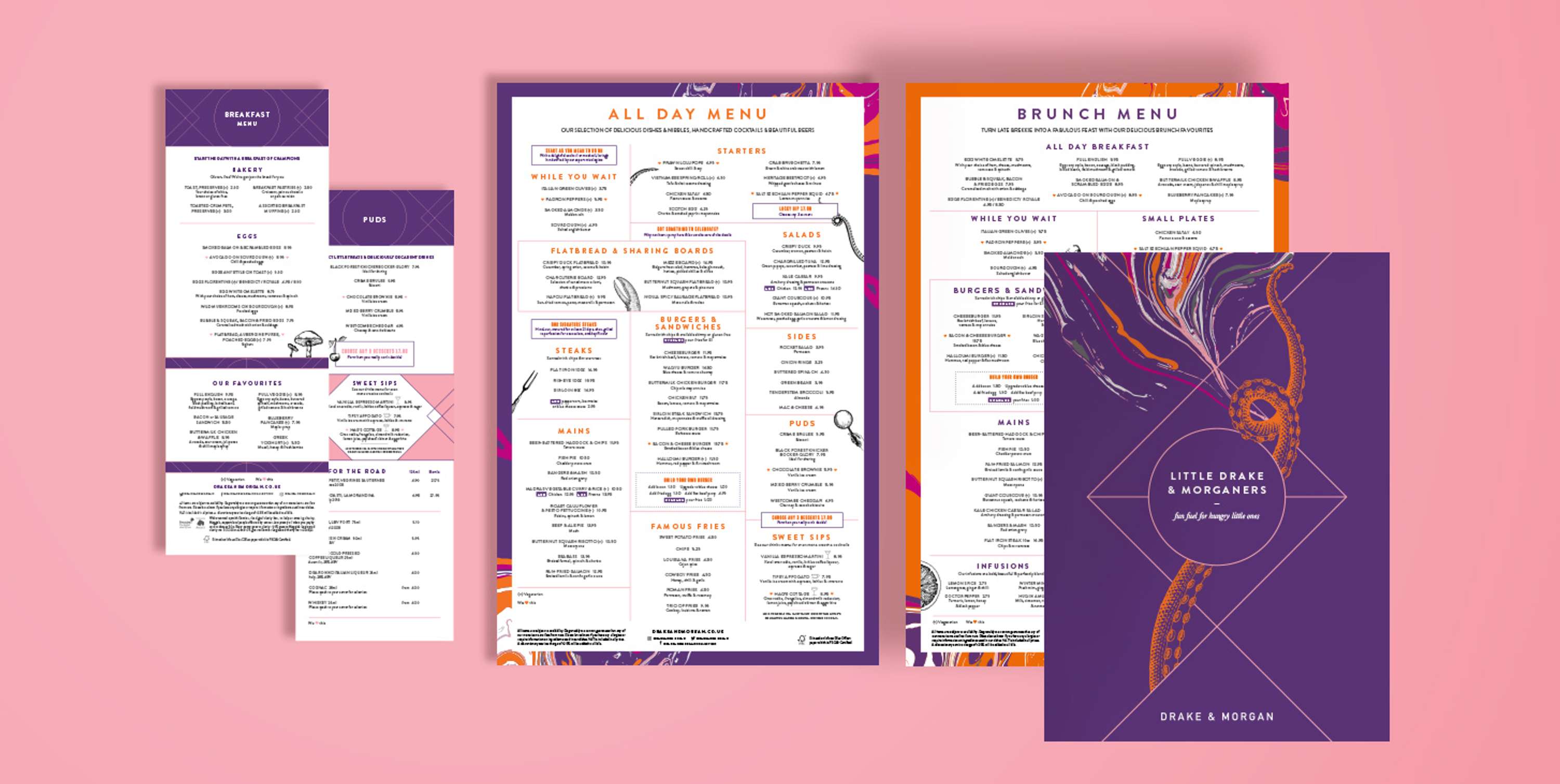 Drake & Morgan Menu Refresh by Georgina Balfe
