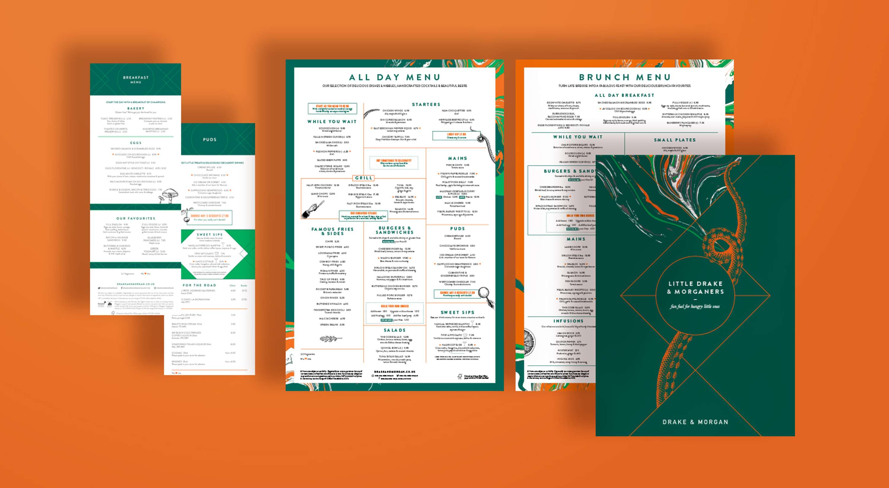 Drake & Morgan Menu Refresh by Georgina Balfe