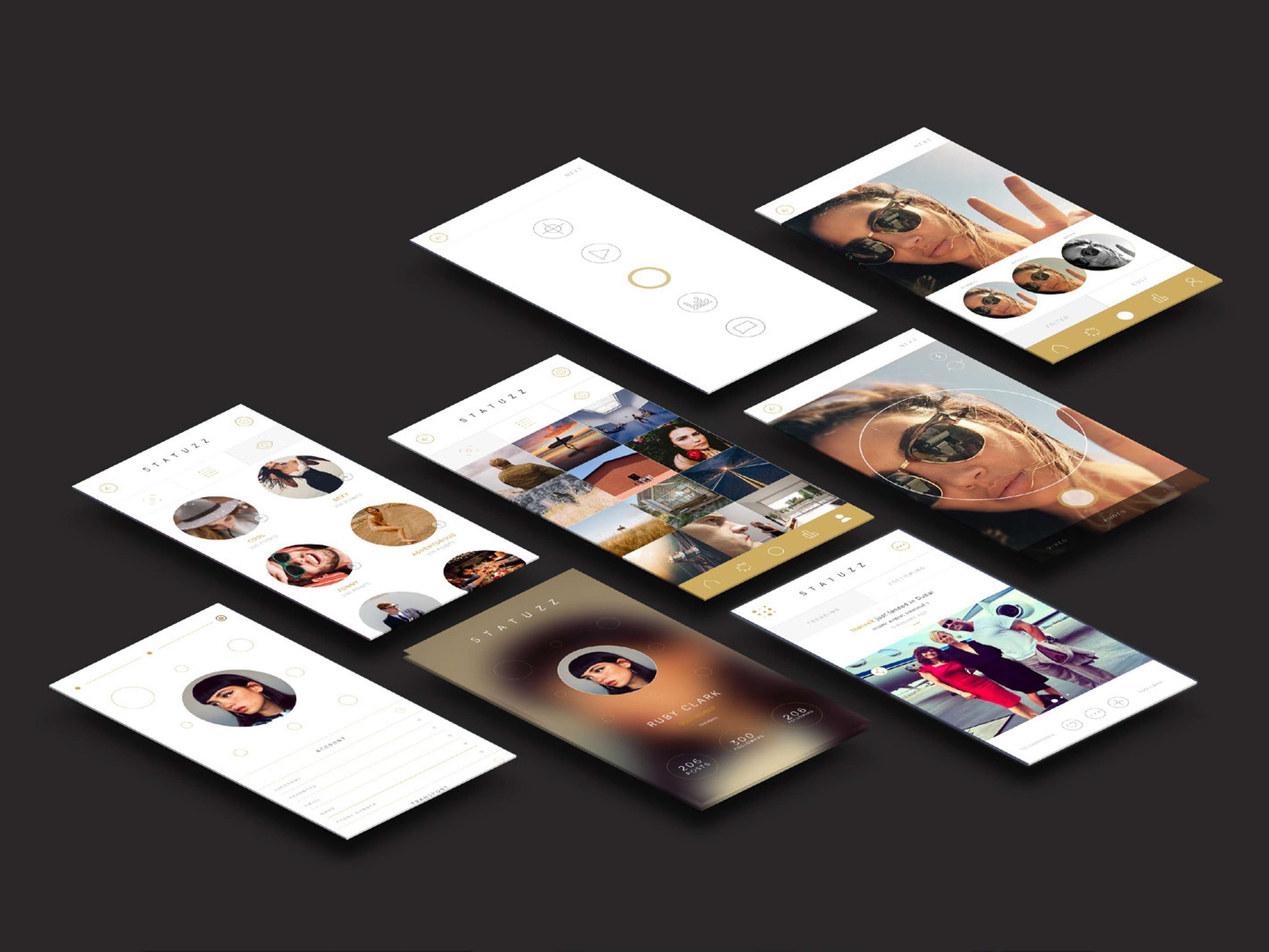 Statuzz Brand Idenity / App design by Georgina Balfe