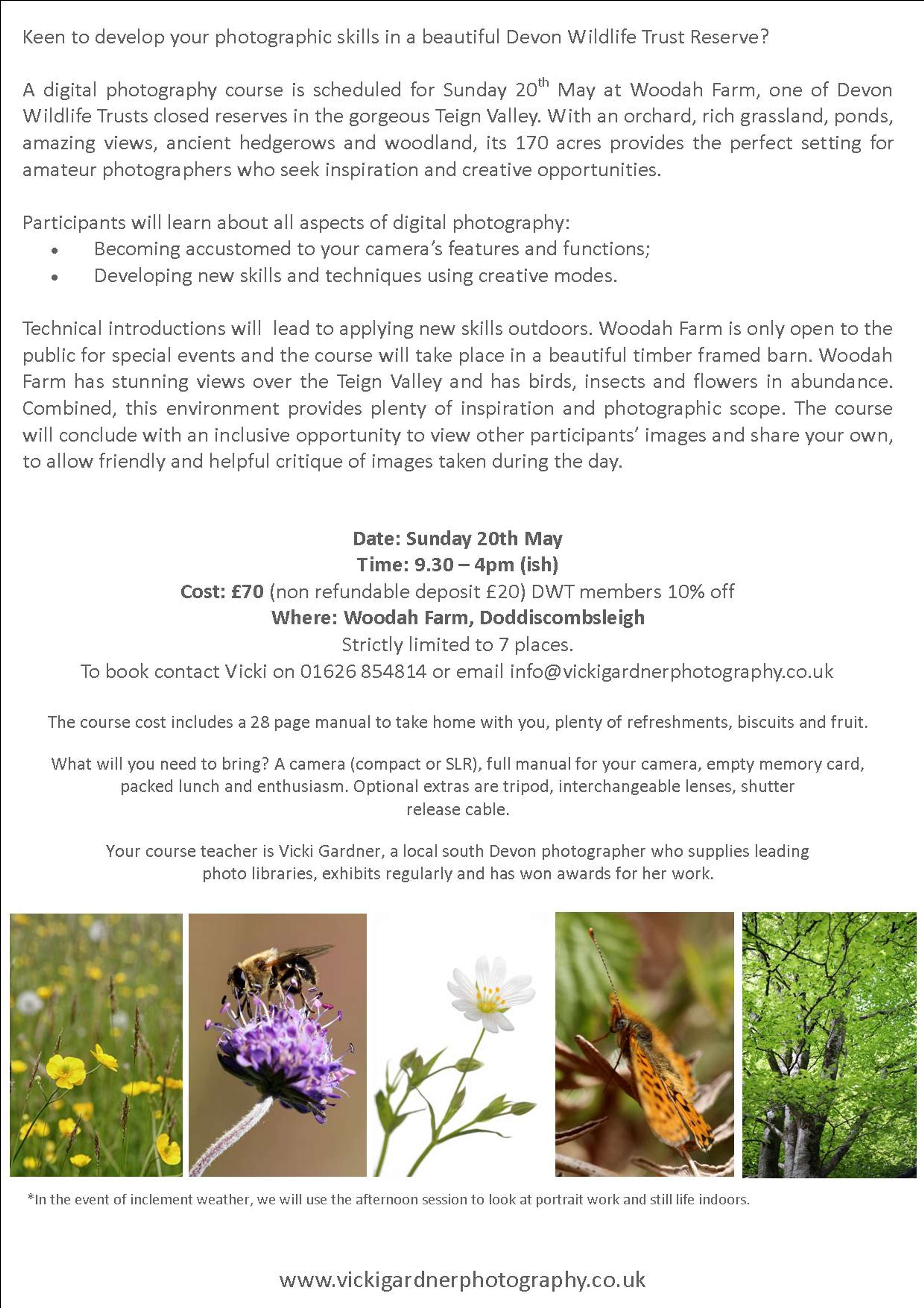 Digital Photography Course by Vicki Gardner LRPS QGPP