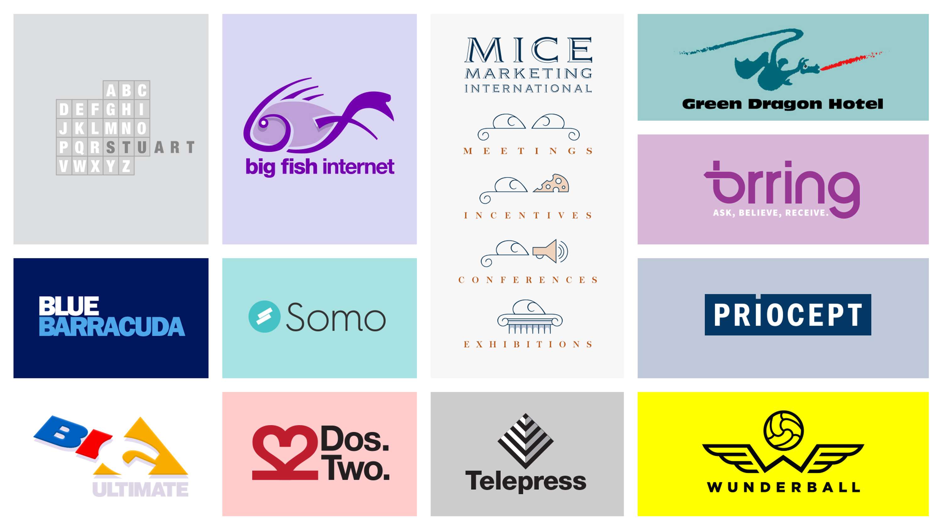 My logotype designs by Stuart Wilson