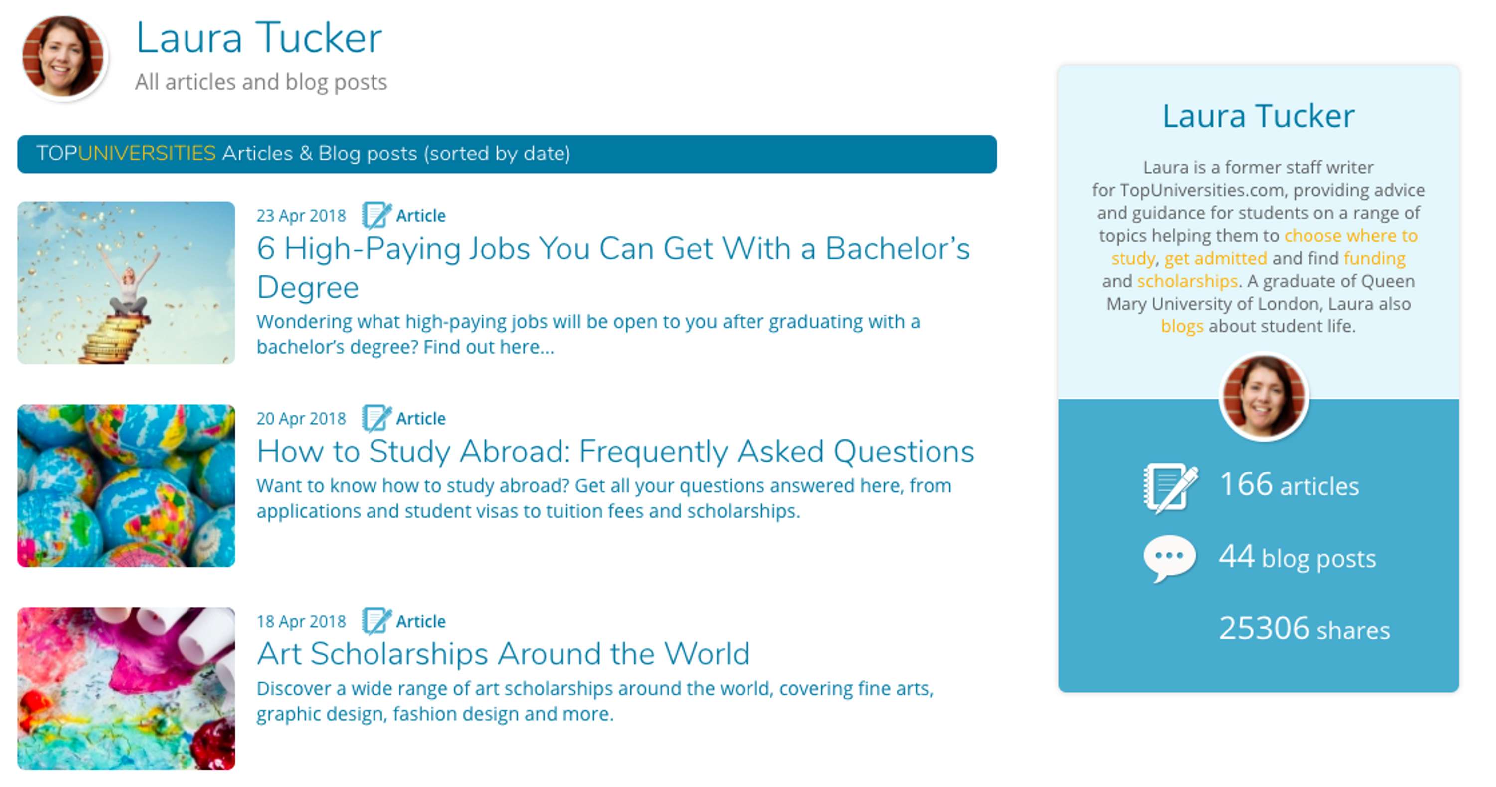 TopUniversities.com // Articles, blogs and study guides for students by Laura Tucker
