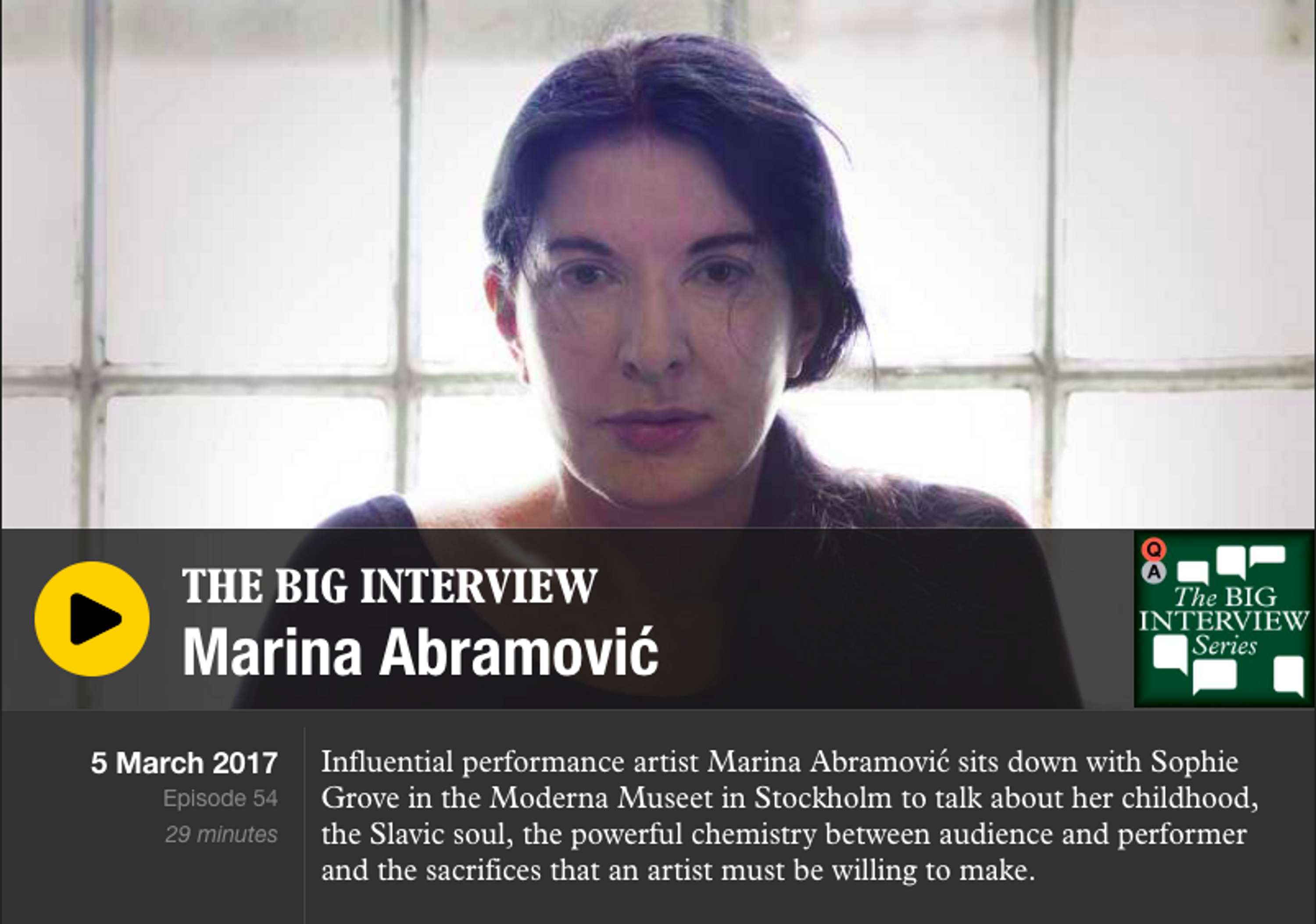 The Big Interview on Monocle 24 by Gaia Lutz