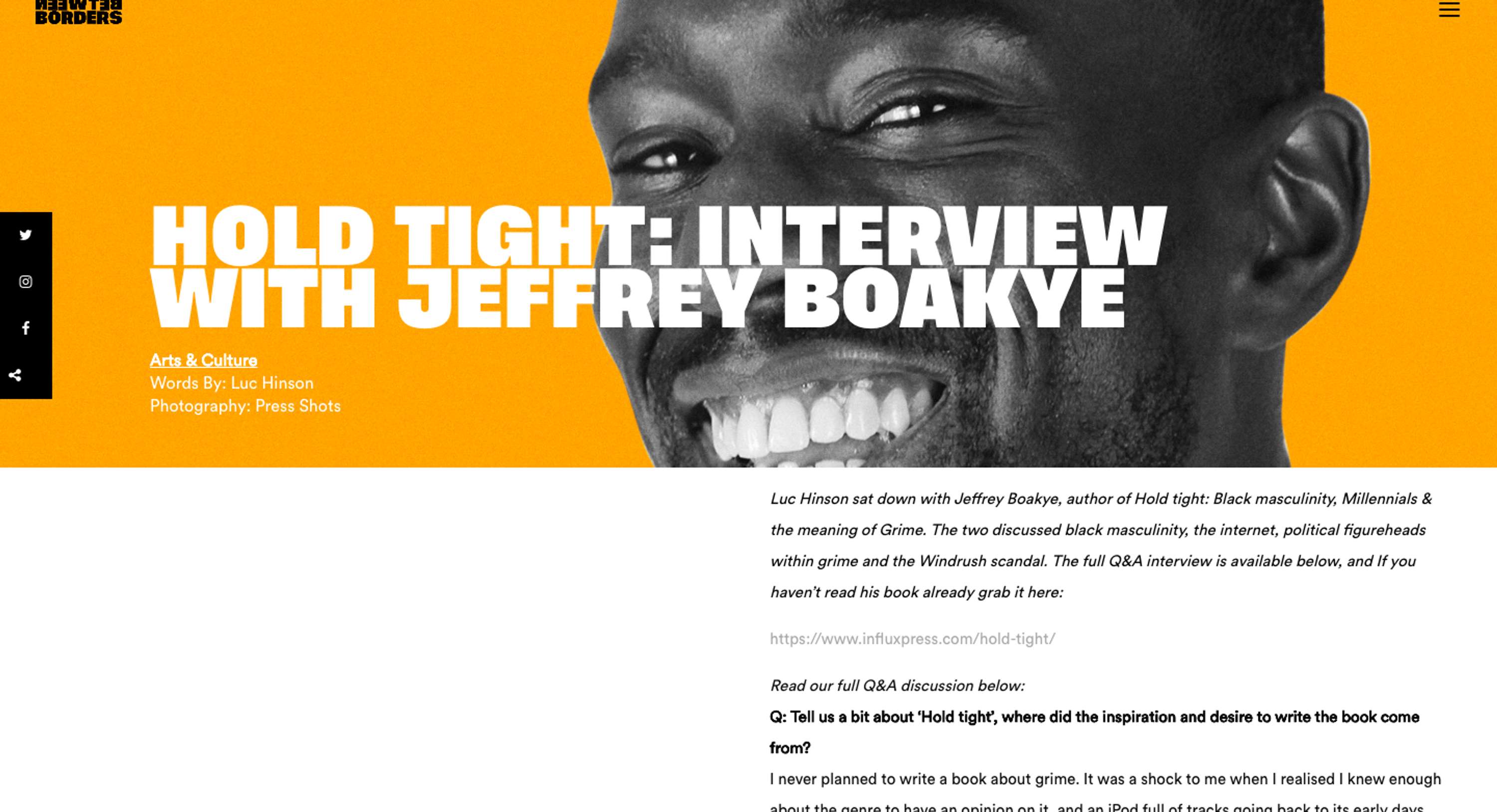 Interview with Jeffrey Boakye for Between Borders by Luc Hinson