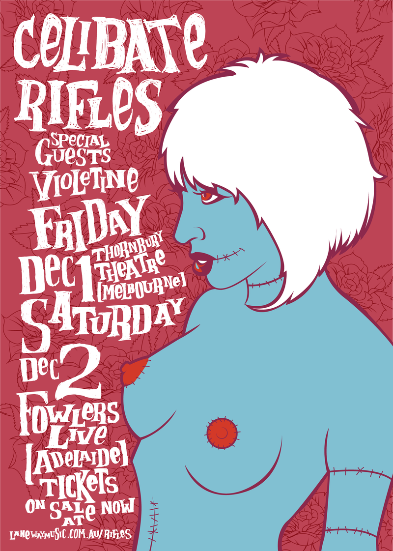 Celibate Rifles Gig Poster by Brad Garner
