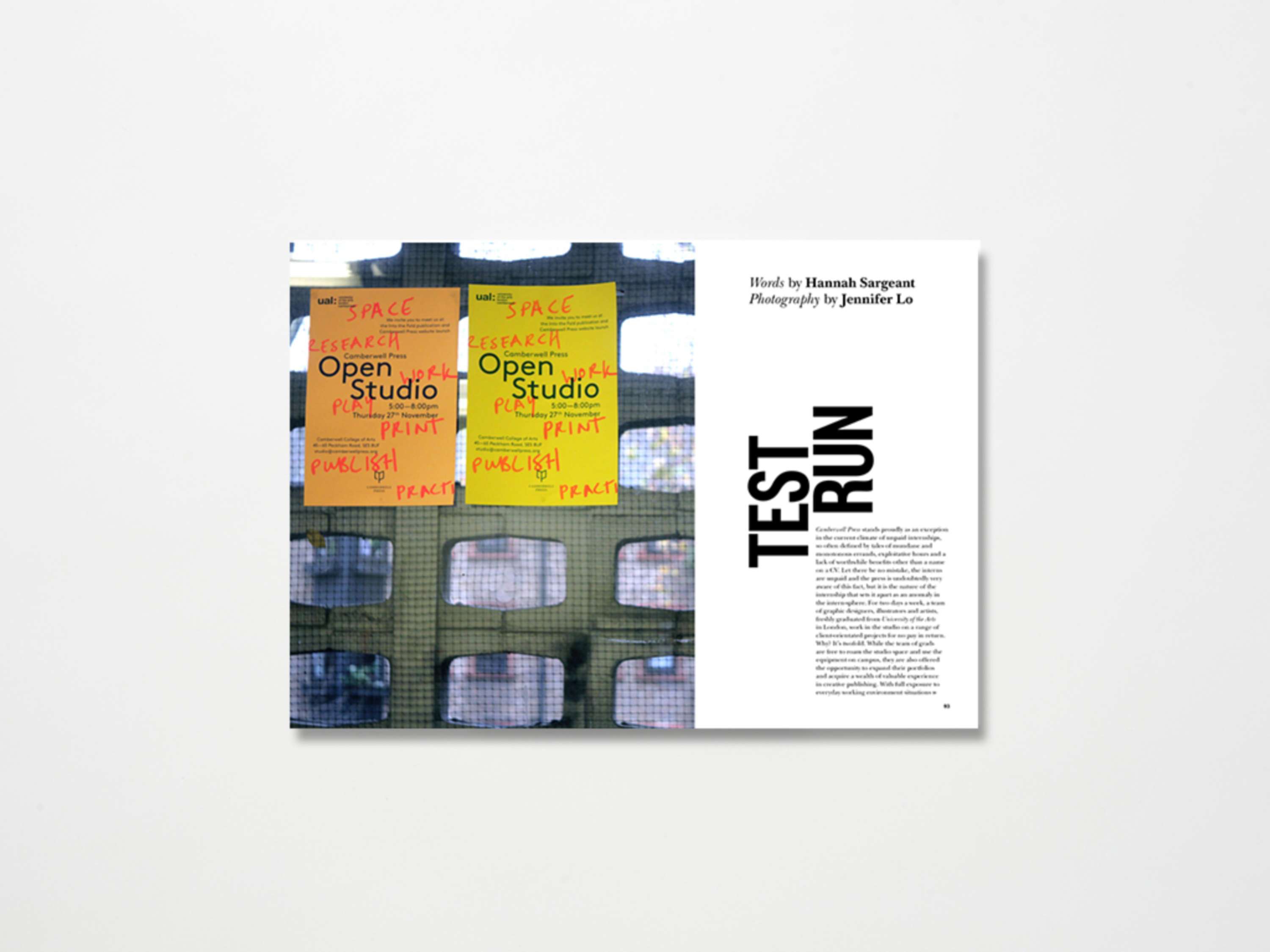 'Test Run' - Intern Magazine - Issue Three by Hannah Sargeant