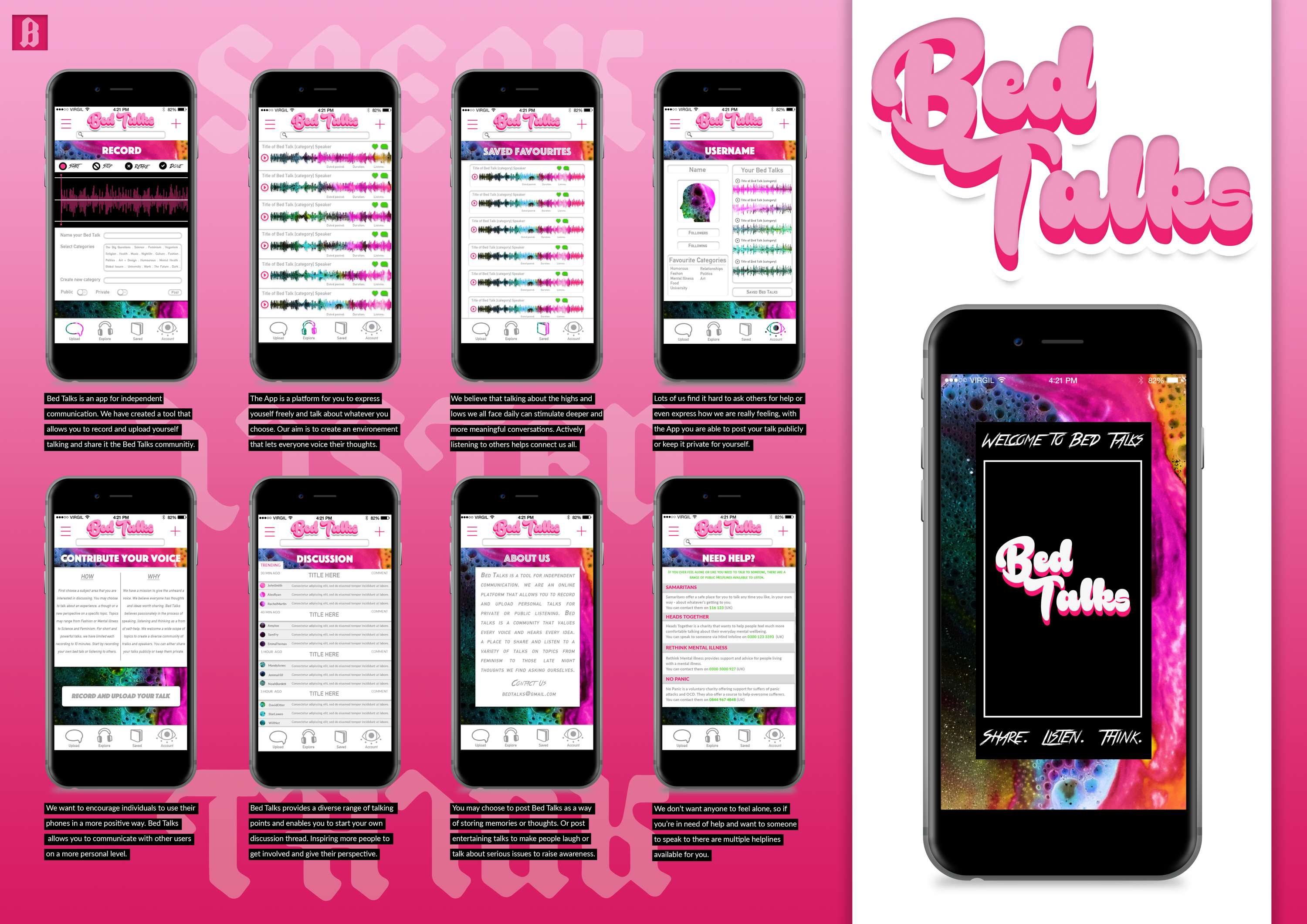 Bed Talks App Concept & Design by Laura Bilsby