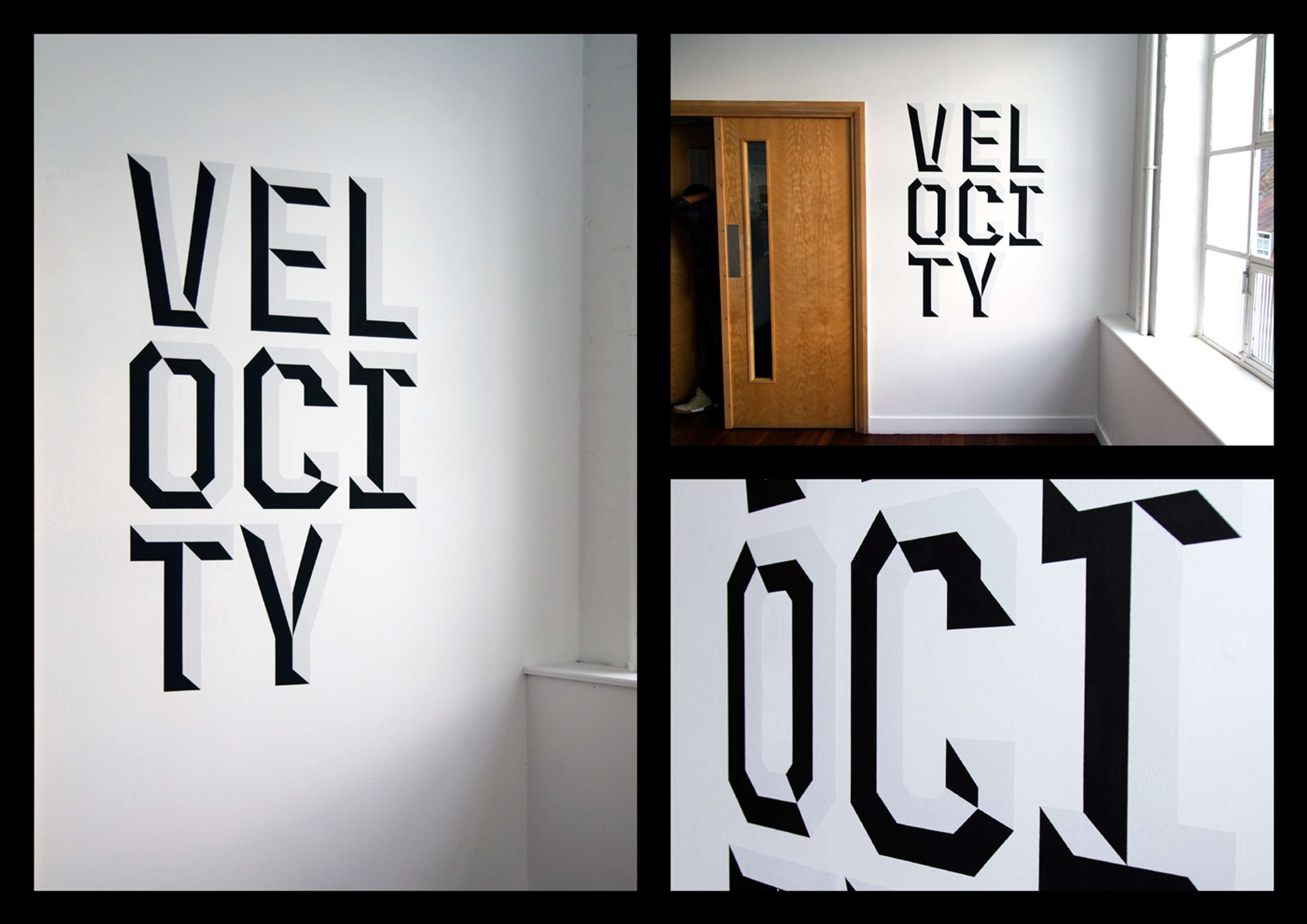 Velocity Sign and Mural by Oliver Warman