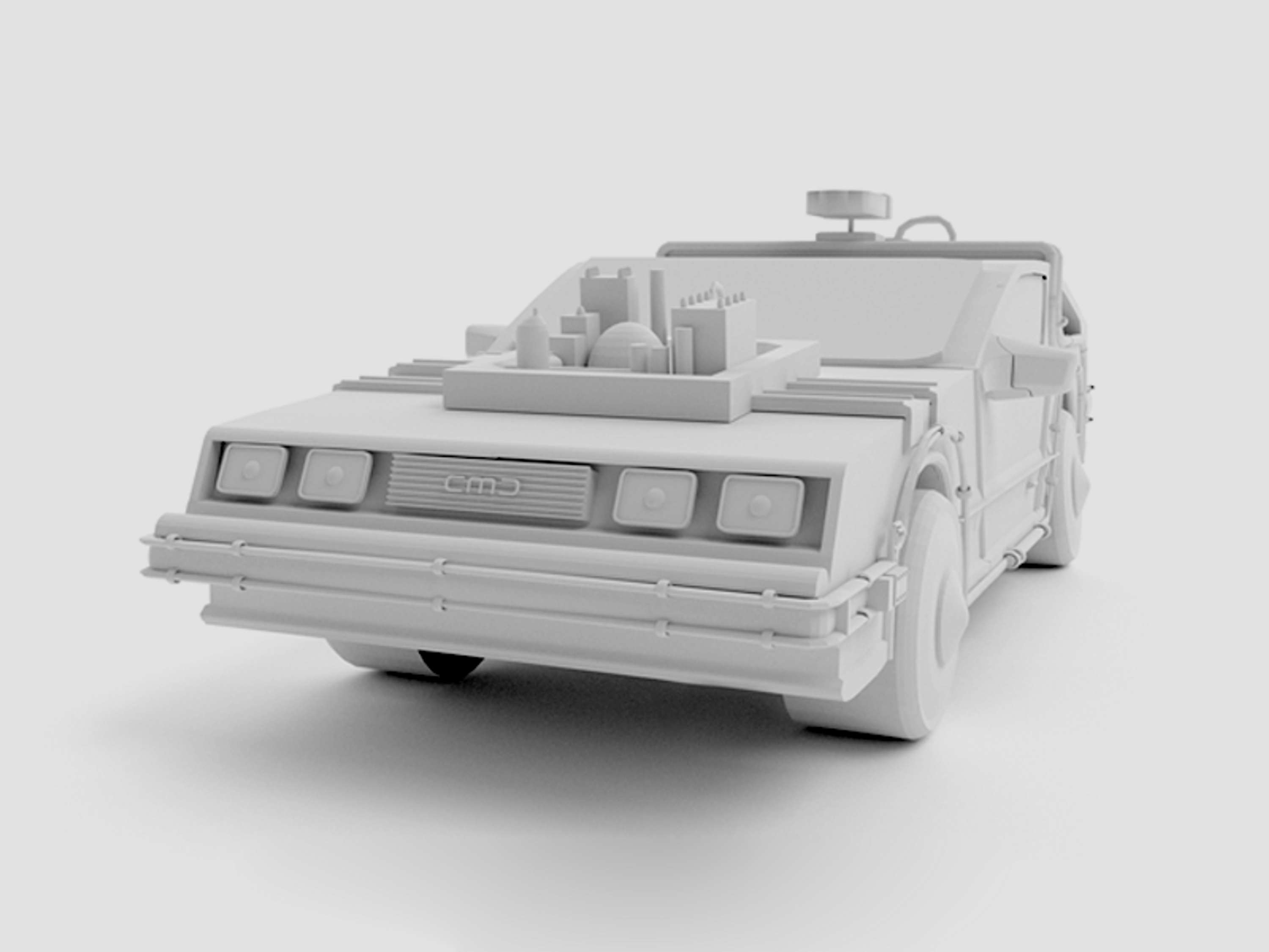 Delorean 3d modeling by Claudia Morales