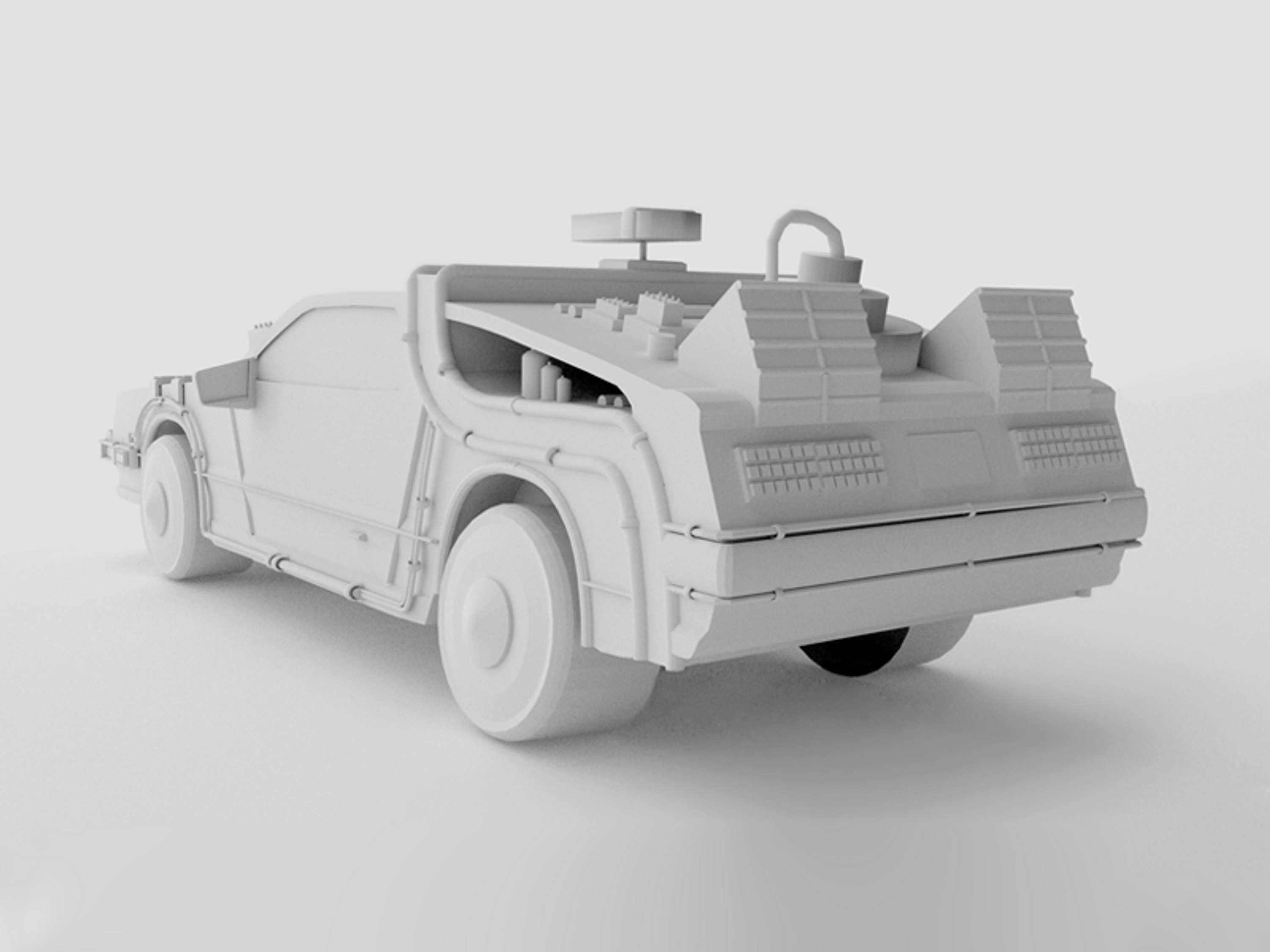 Delorean 3d modeling by Claudia Morales