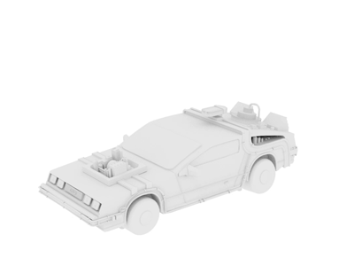 Delorean 3d modeling by Claudia Morales