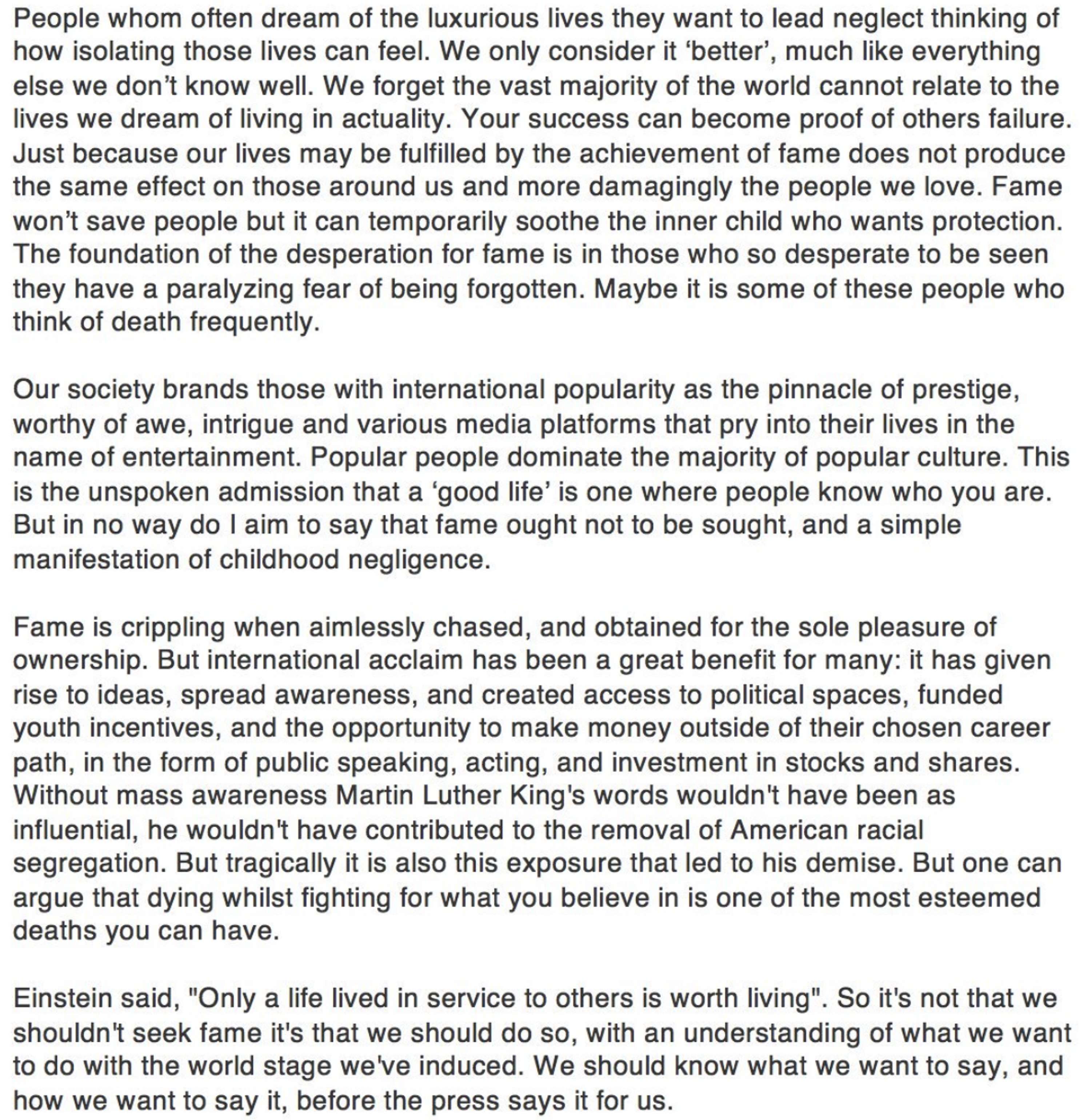Notes on Desiring Fame, by me by Ayishat Akanbi