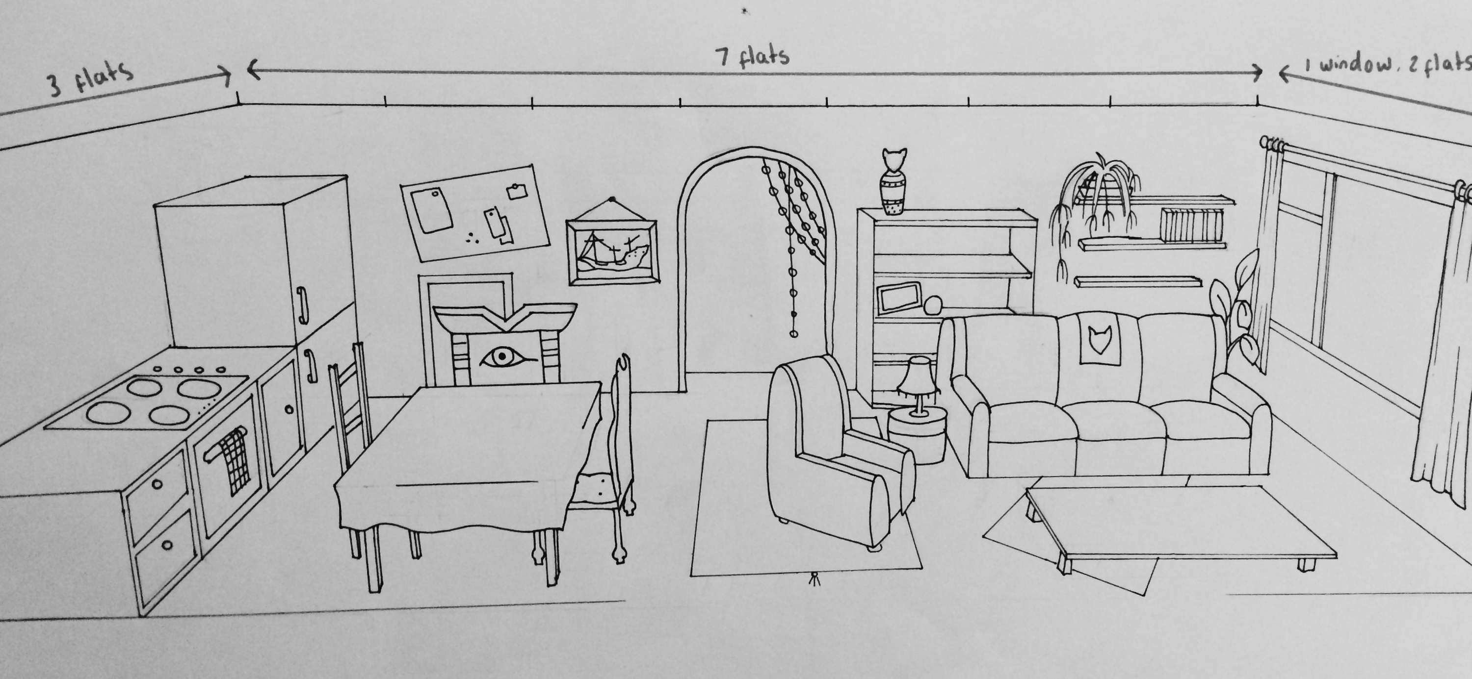 Television Set Design - Sitcom by Jenna Buesnel