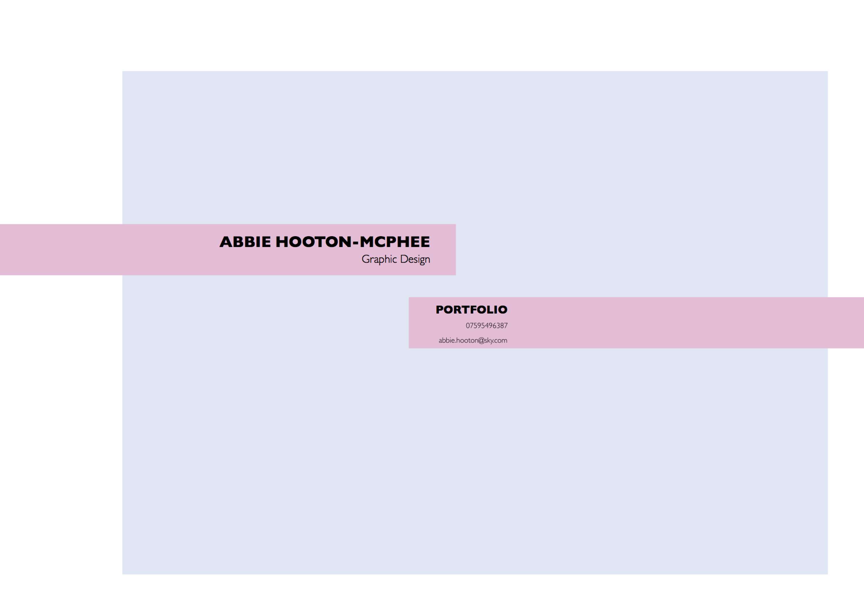 PDF Portfolio by Abbie Hooton-McPhee