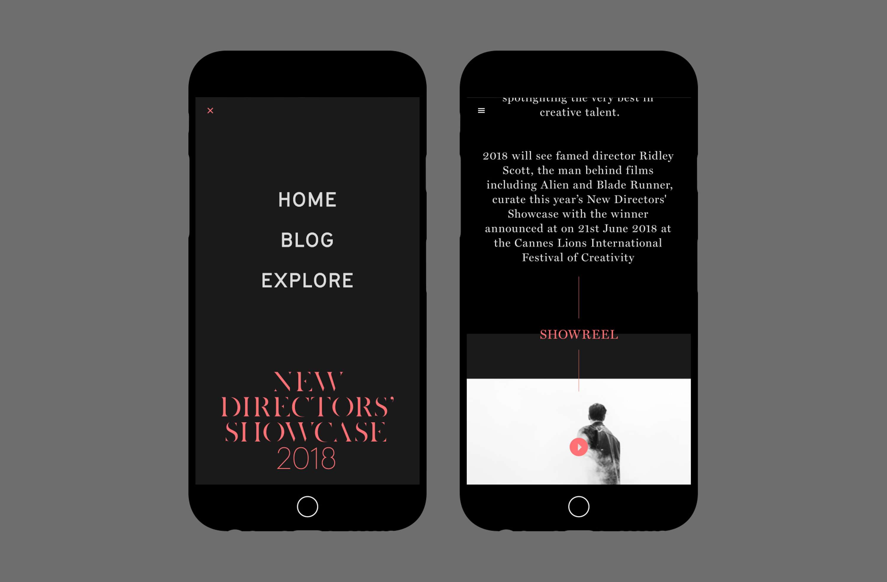 The New Directors Showcase Microsite by Tristan Palmer